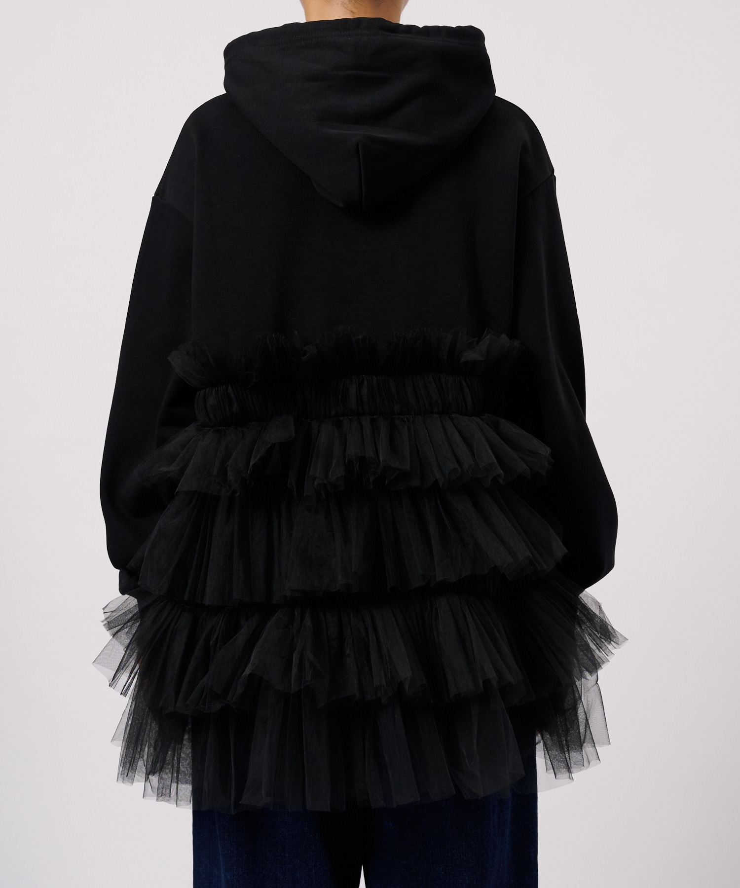 Gathered Tulle Hoodie VIVIANO