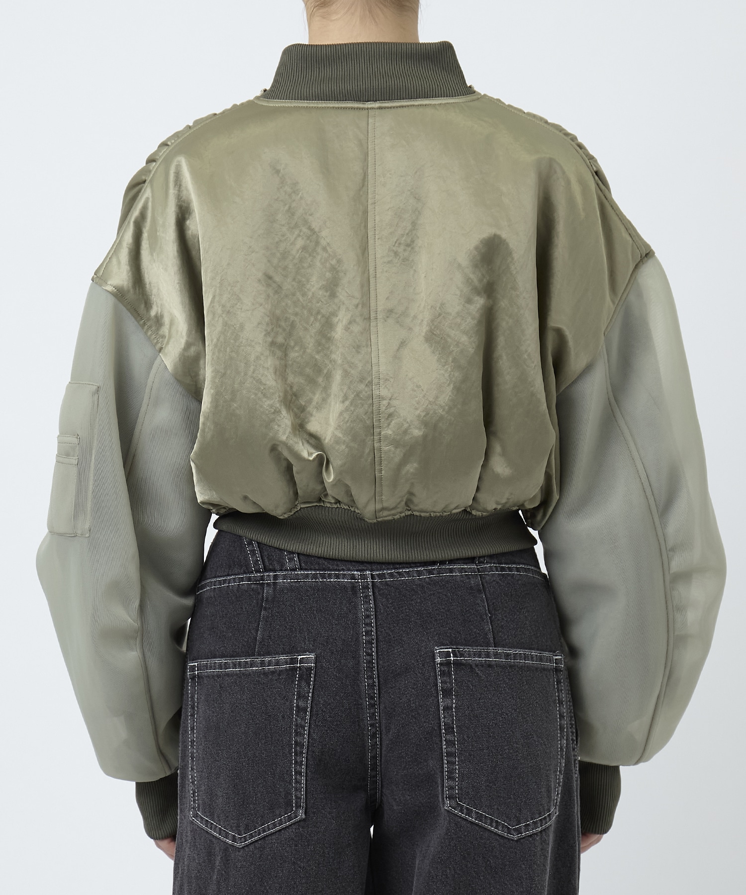 SHEER SLEEVES COMPACT MA-1 BLOUSON THINGS THAT MATTER