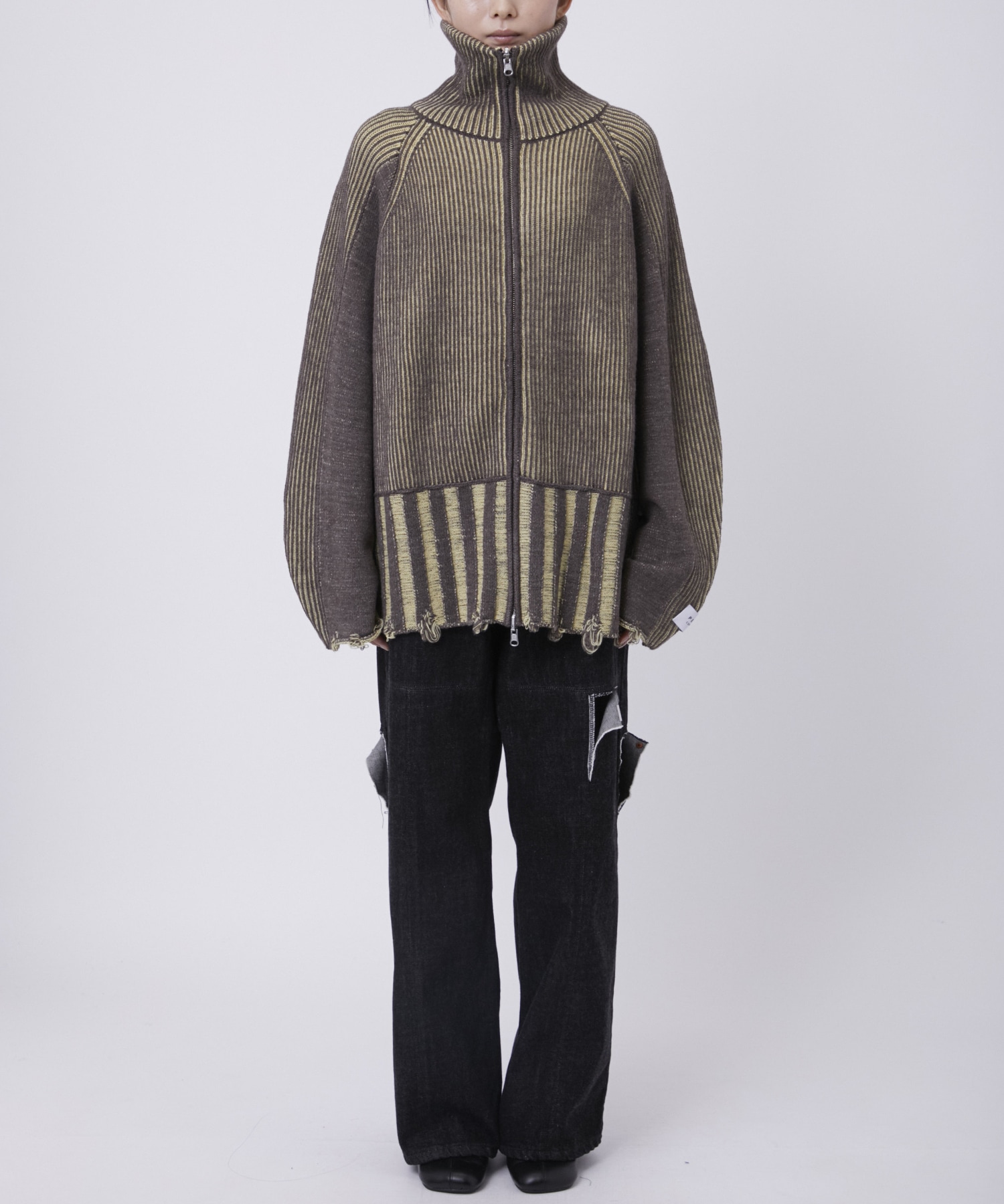 リバーシブルZip knit coat PEIEN
