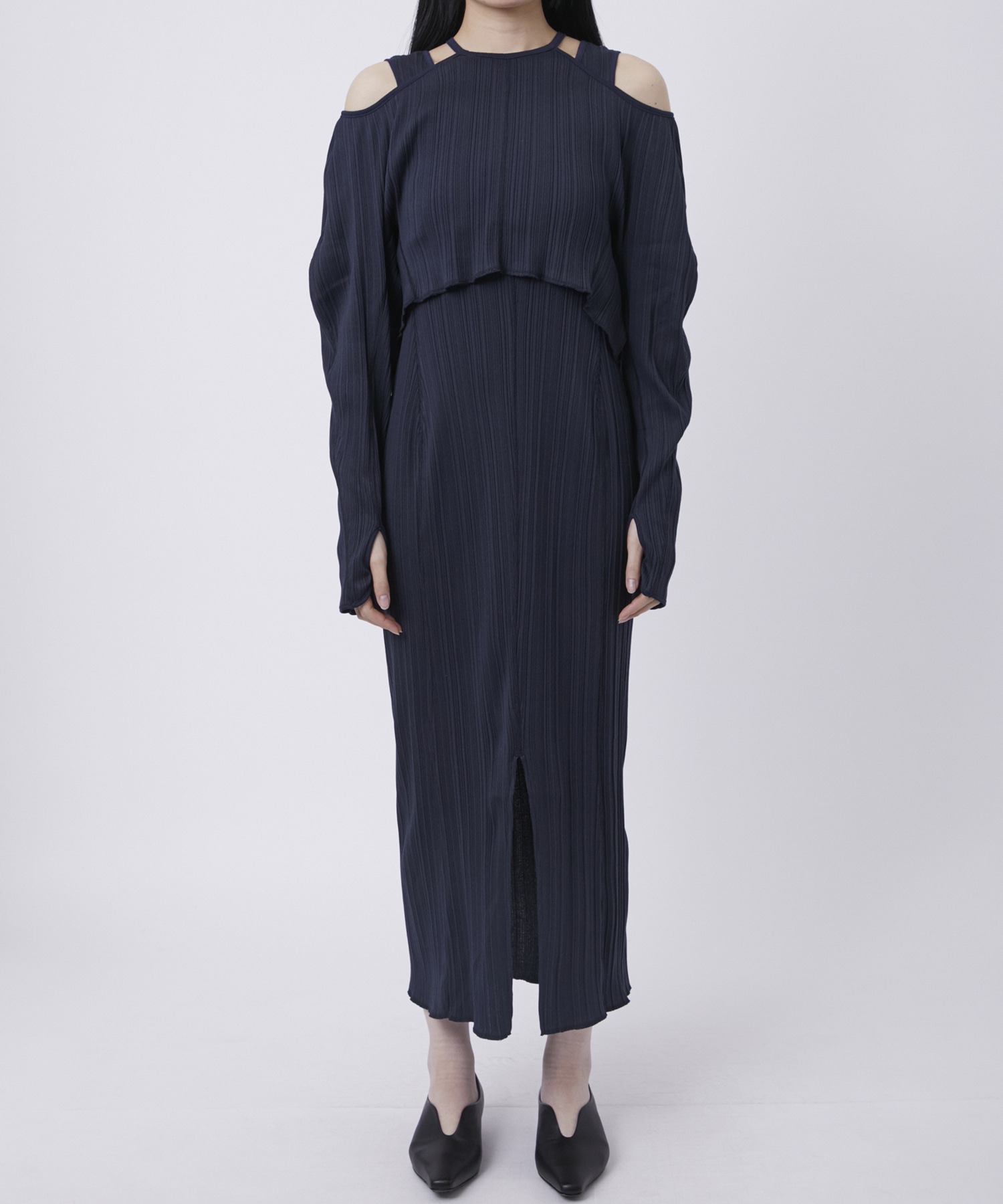 Random Ribbed Organic Cotton 2way Dress Mame Kurogouchi