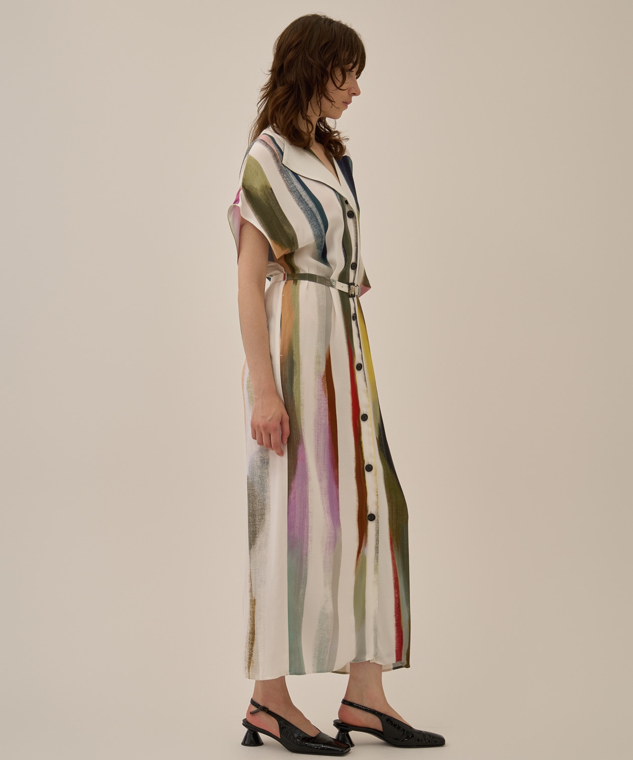 Empty stripe dress AKIRANAKA