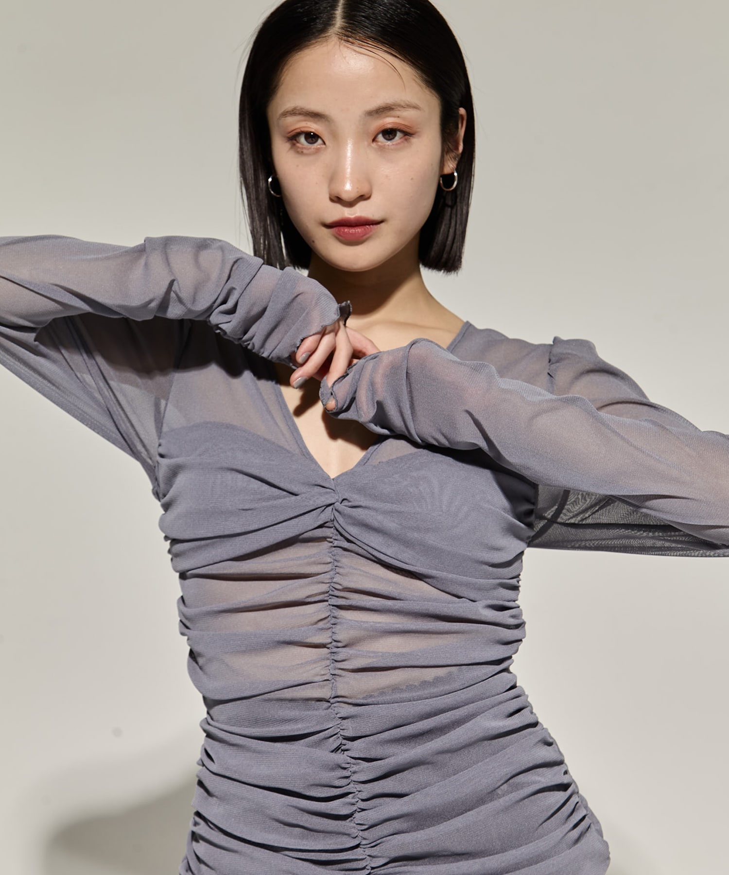 別注 TULLE GATHERED TOP FETICO