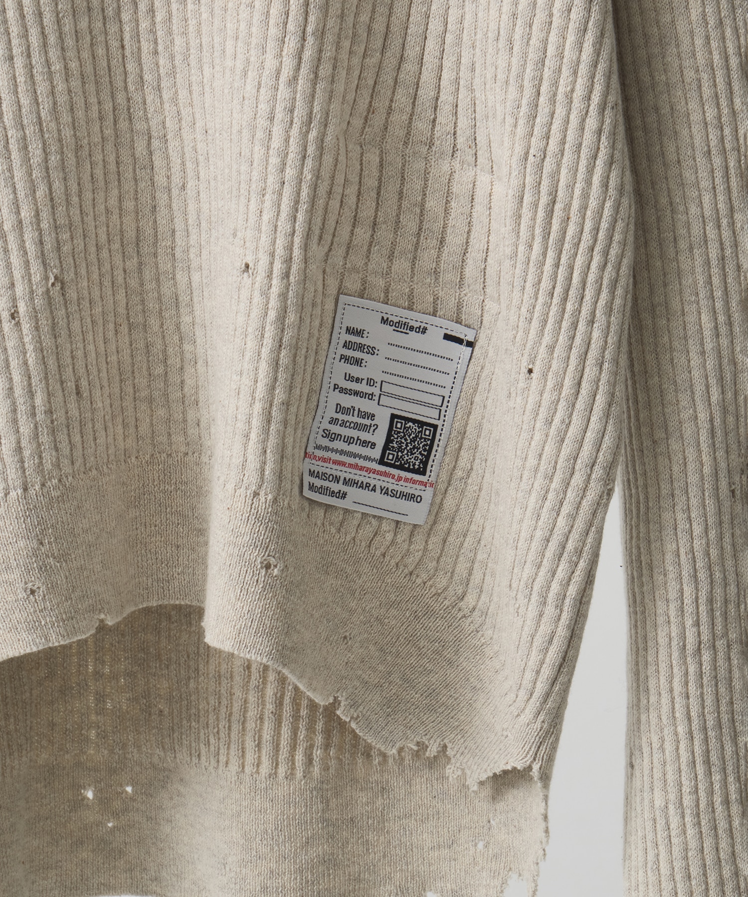DISTRESSED KNIT PULLOVER Maison MIHARA YASUHIRO