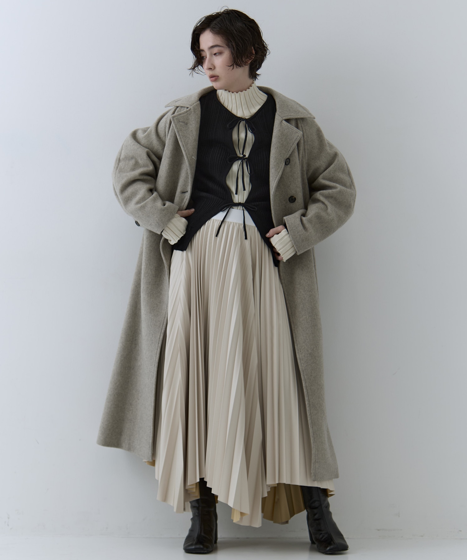 Ribbon Front Knit Cardigan STUDIOUS