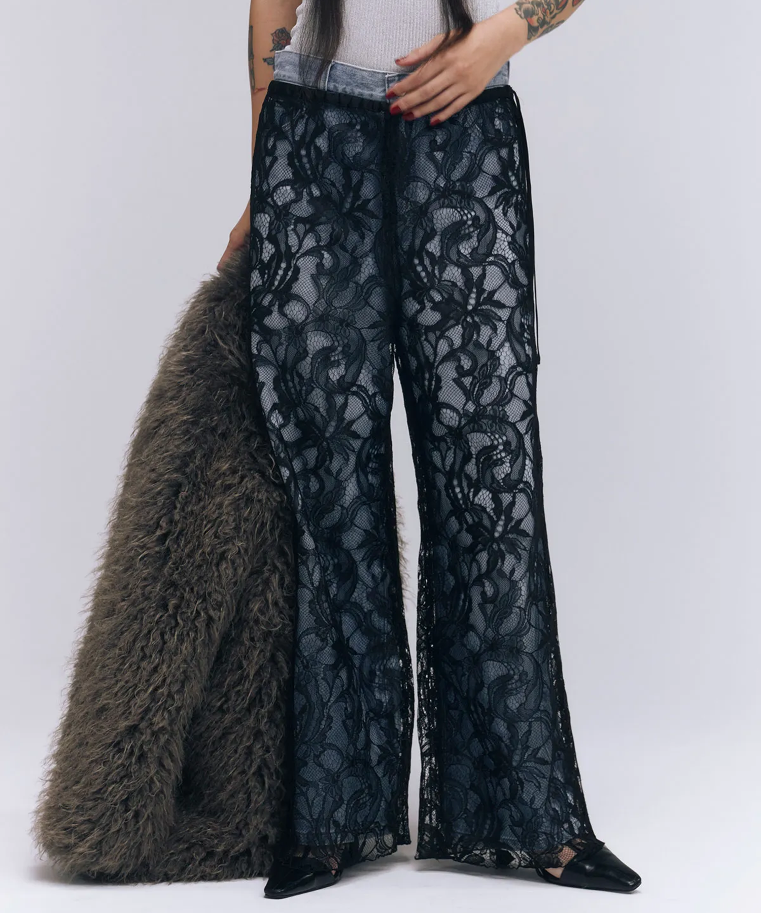 LACE FLARE PANTS JOSEMOON