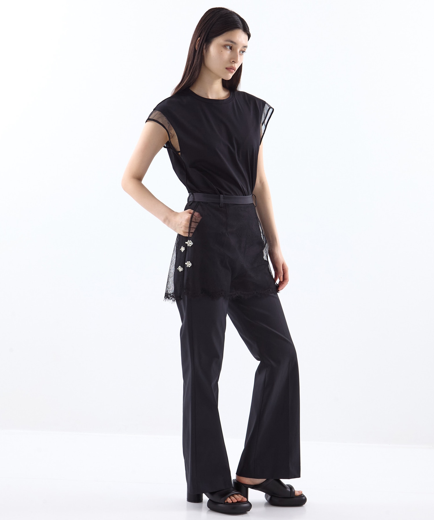 flower tulle skirt pants tanakadaisuke