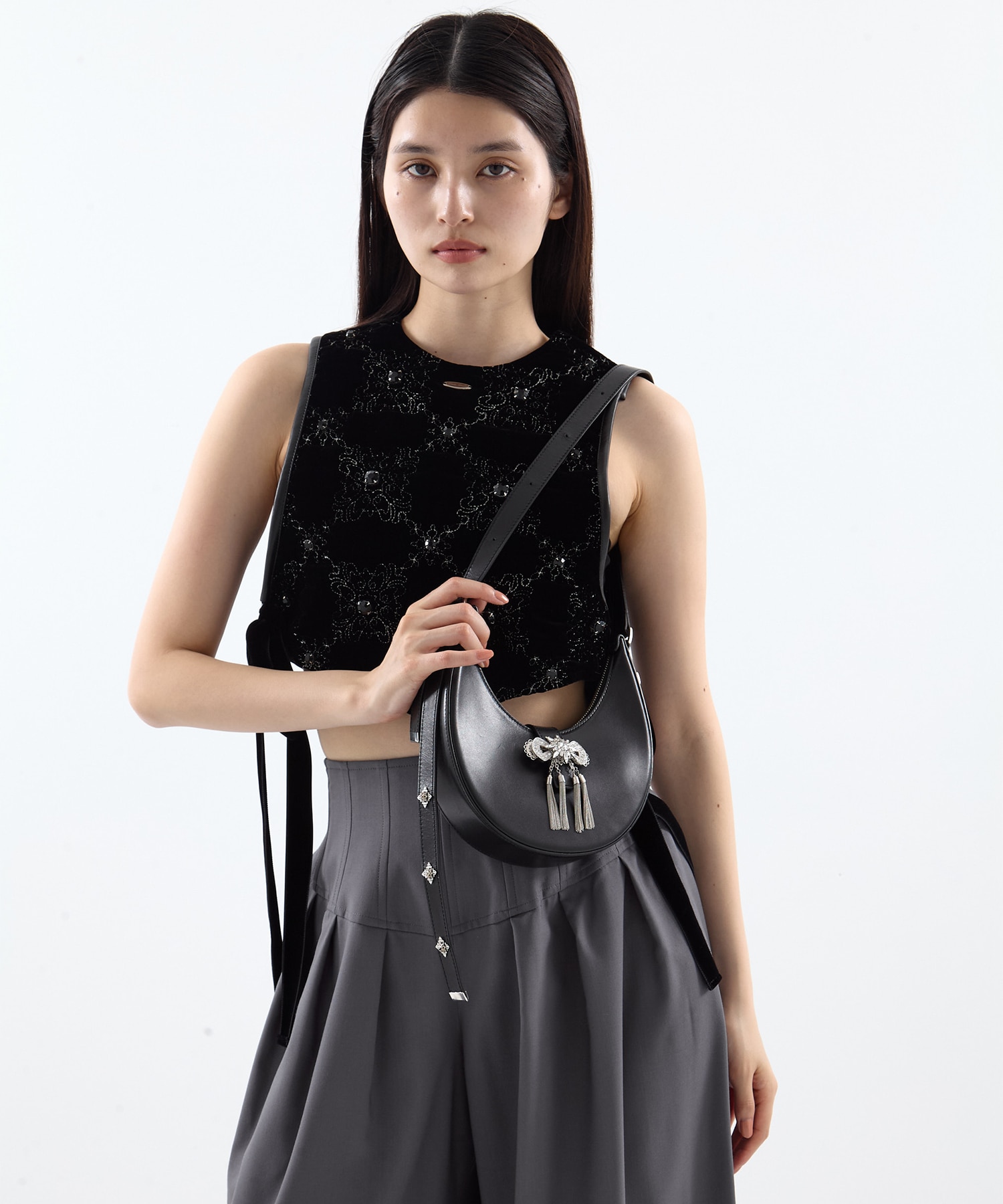 ribbon bijou half moon bag tanakadaisuke
