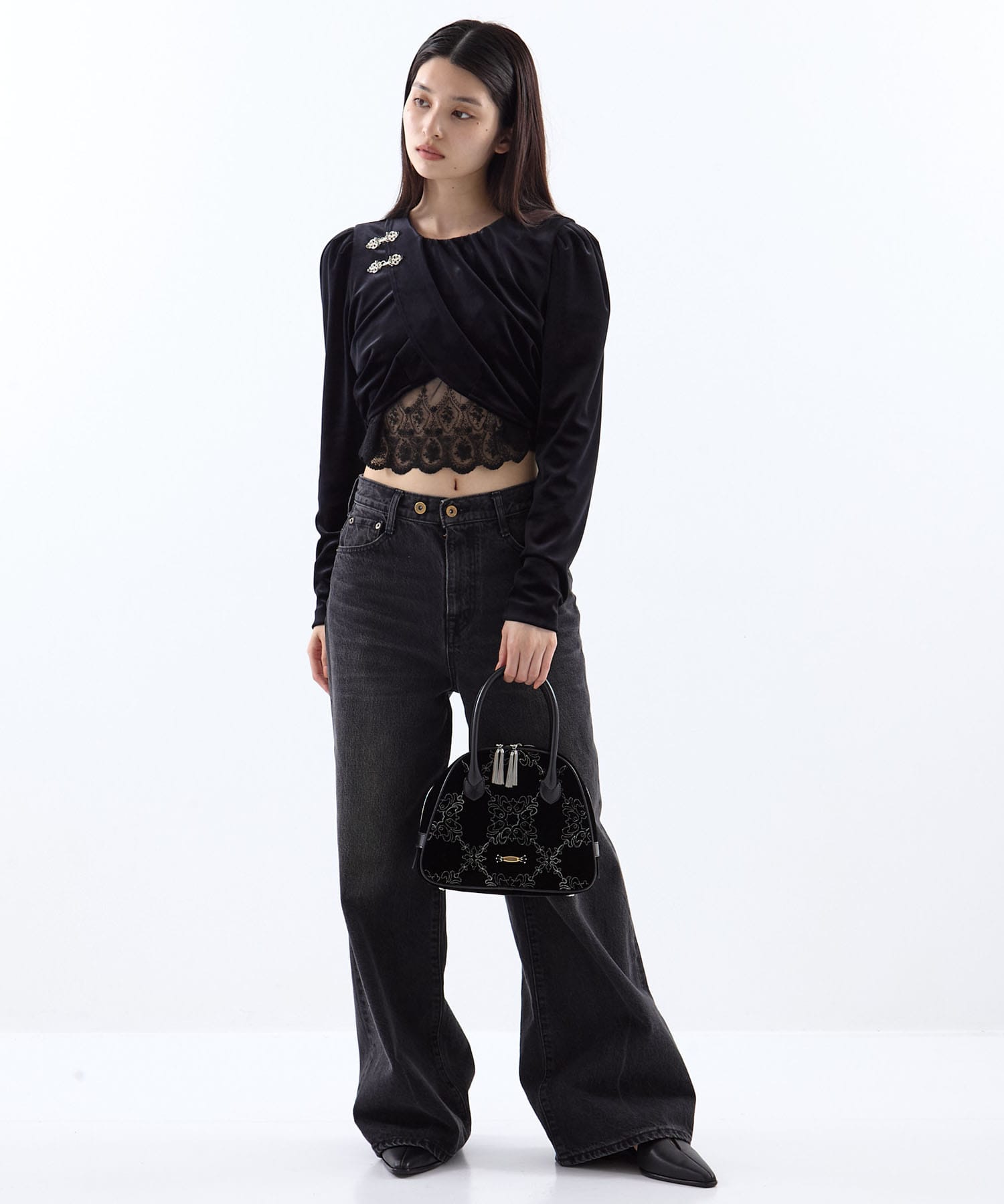 palace tiles velvet hand bag tanakadaisuke