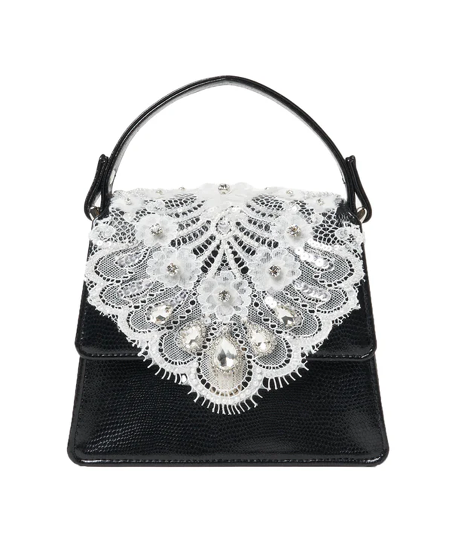 white lace crocodile mini bag tanakadaisuke