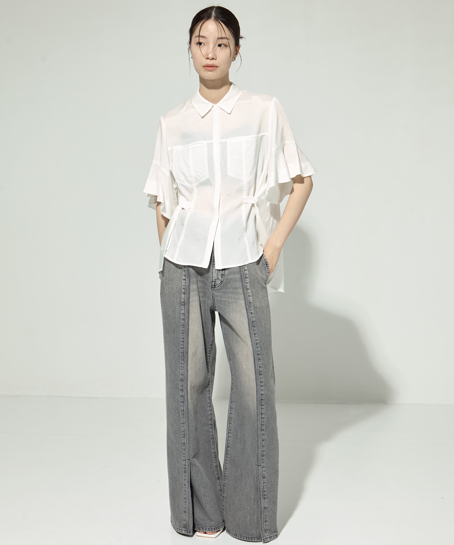 Hem Flare 2way Blouse STUDIOUS