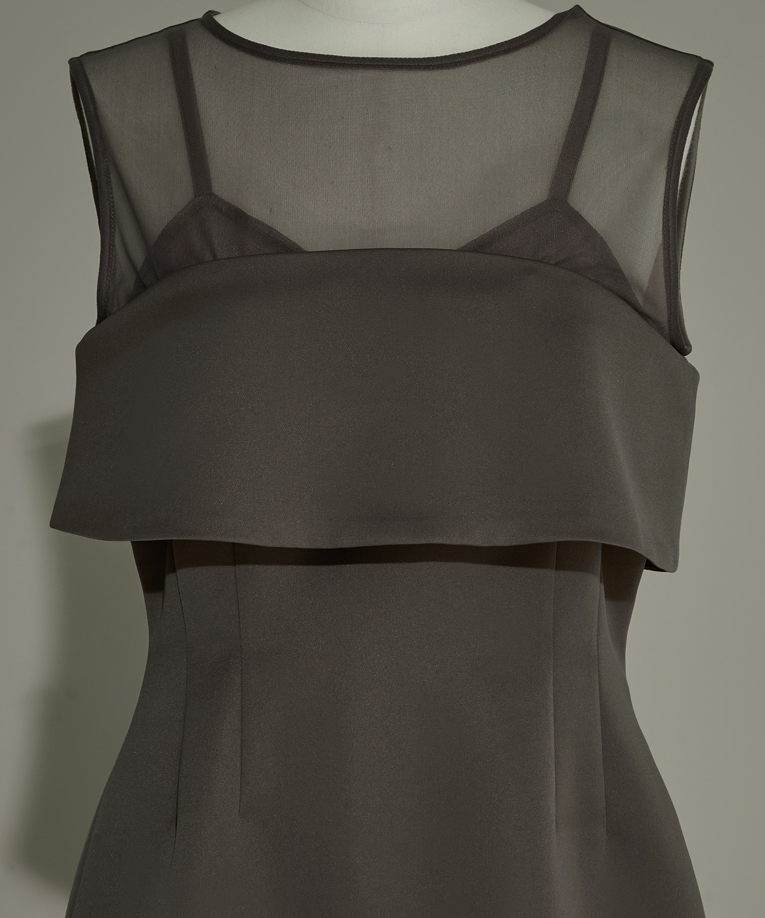 CORSET LAYERED SHEER DRESS AMERI