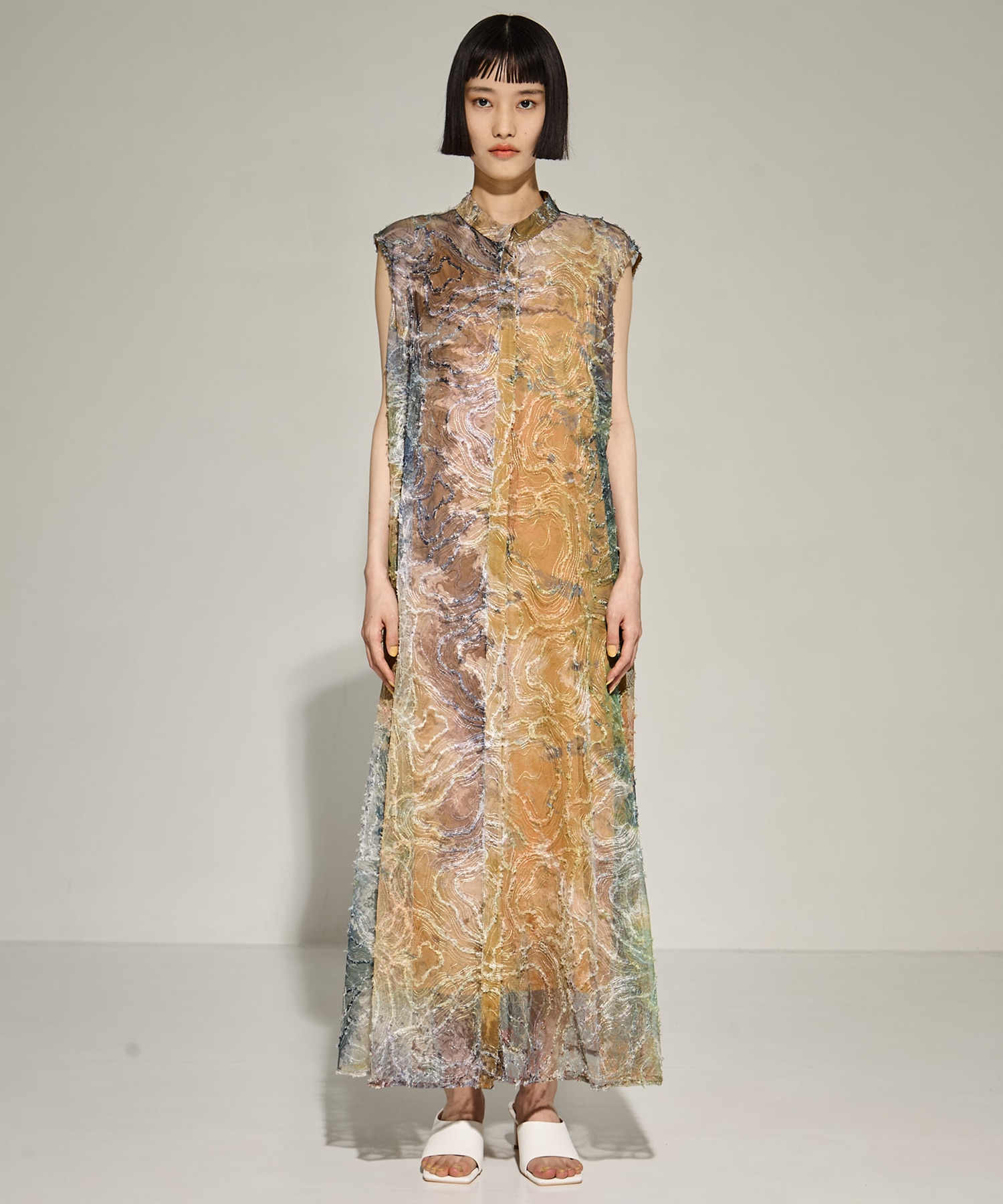 RIPPLE SHAGGY ART DRESS AMERI