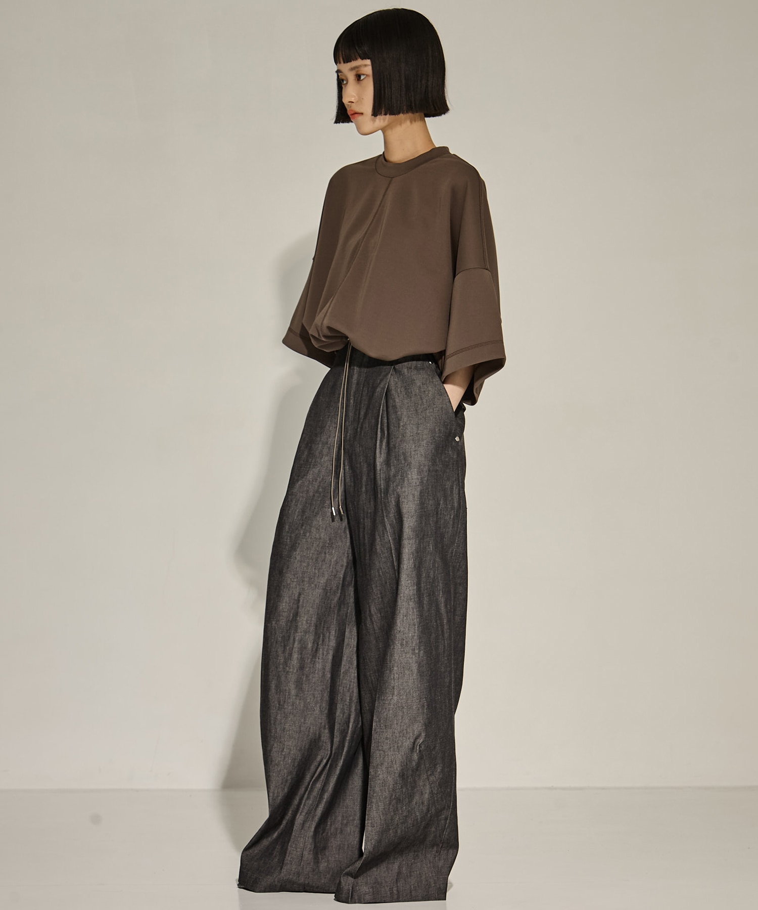 Draw Cord Hem Cropped T UJOH