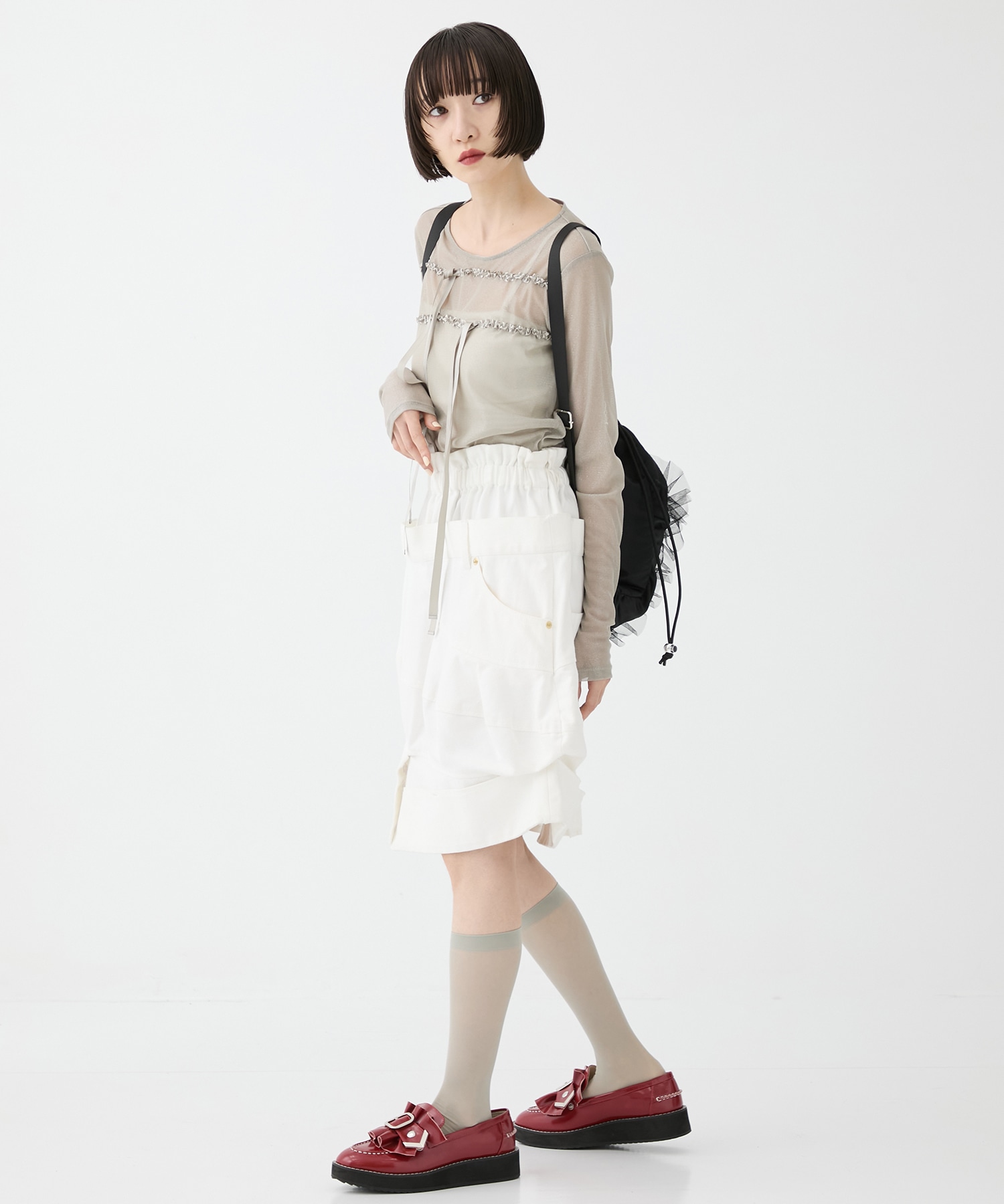 別注SHEER RIBON SKIN TOPS HOUGA