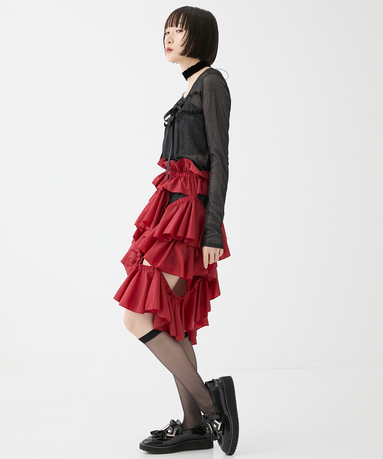 別注SHEER RIBON SKIN TOPS HOUGA