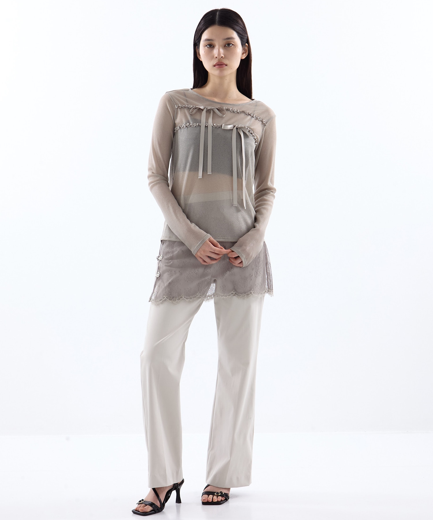 別注SHEER RIBON SKIN TOPS HOUGA