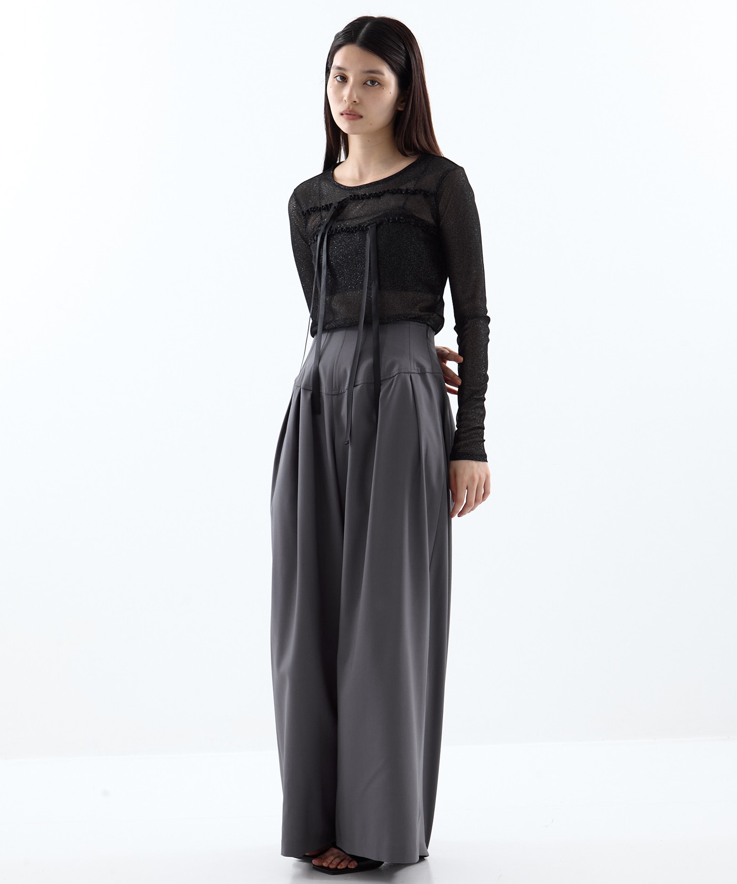 別注SHEER RIBON SKIN TOPS HOUGA