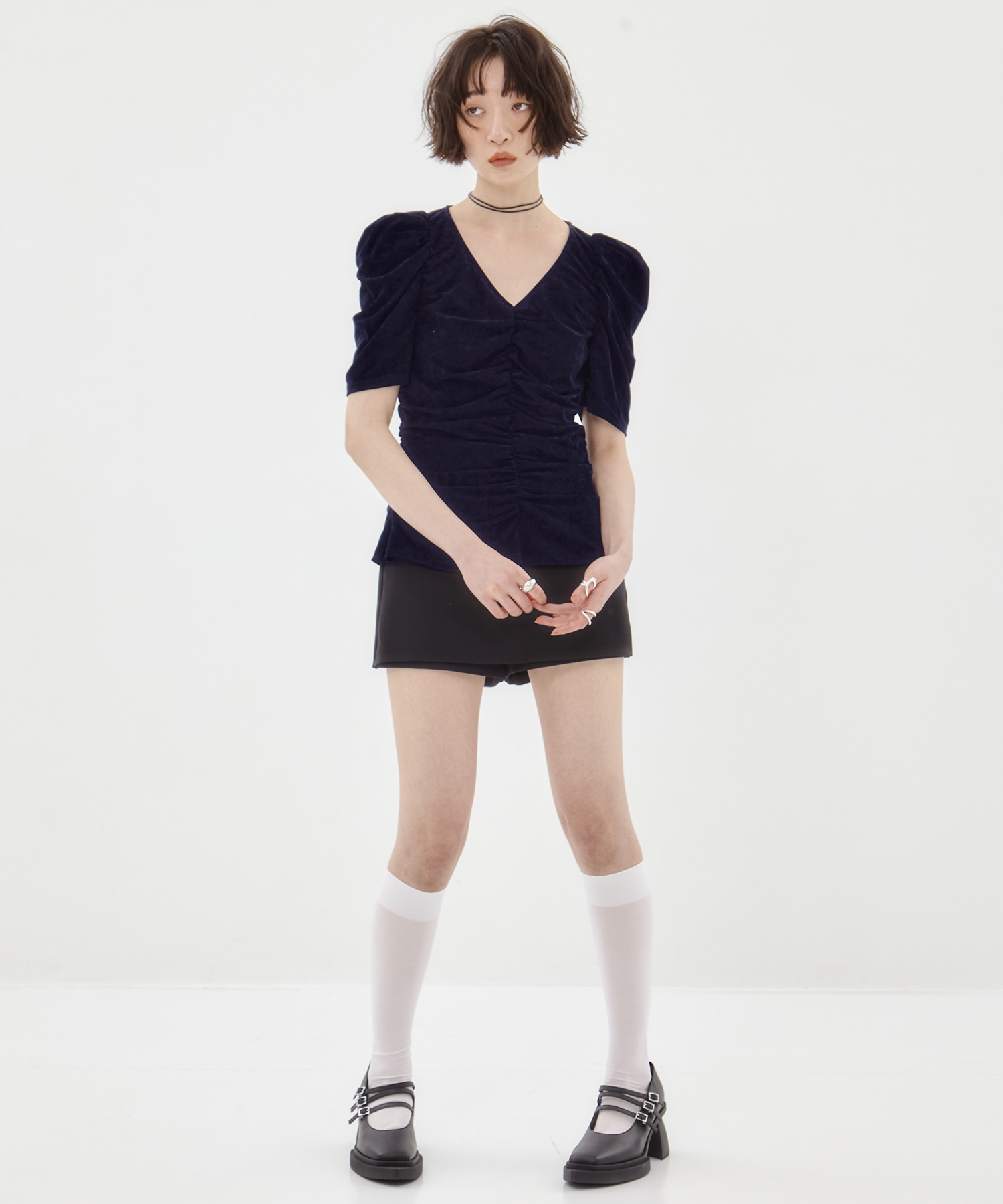 別注 VELOUR GATHERD TOP FETICO