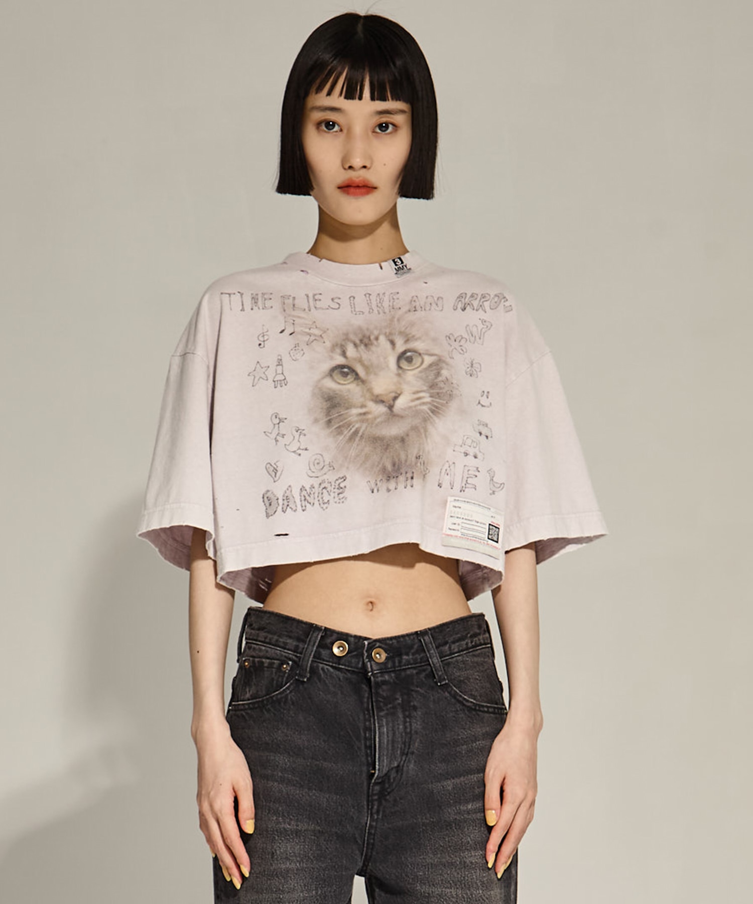 BLEACHED CROPPED TEE Maison MIHARA YASUHIRO
