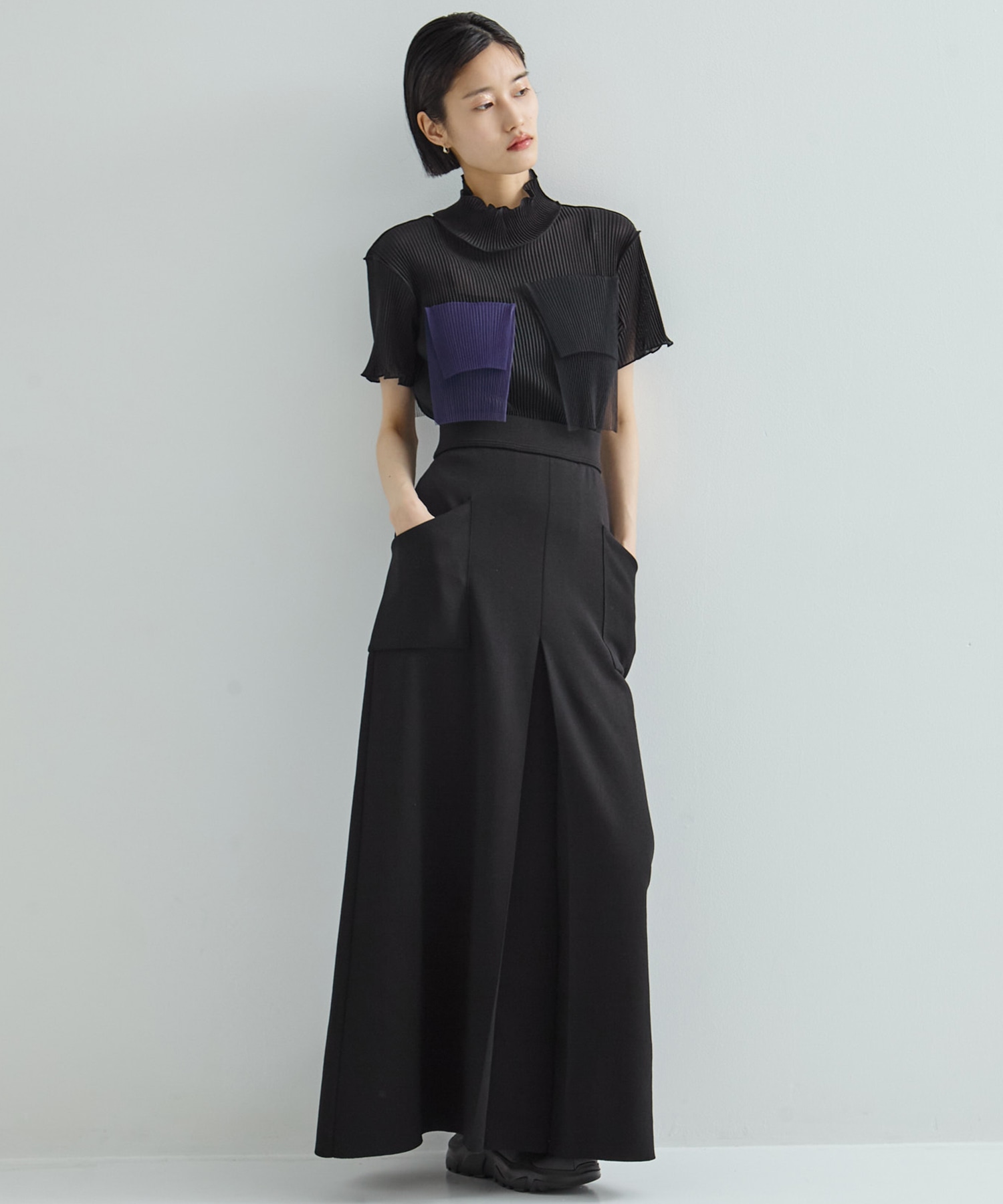別注SHEER SHORT HIGHNECK SLEEVE TOP kotohayokozawa