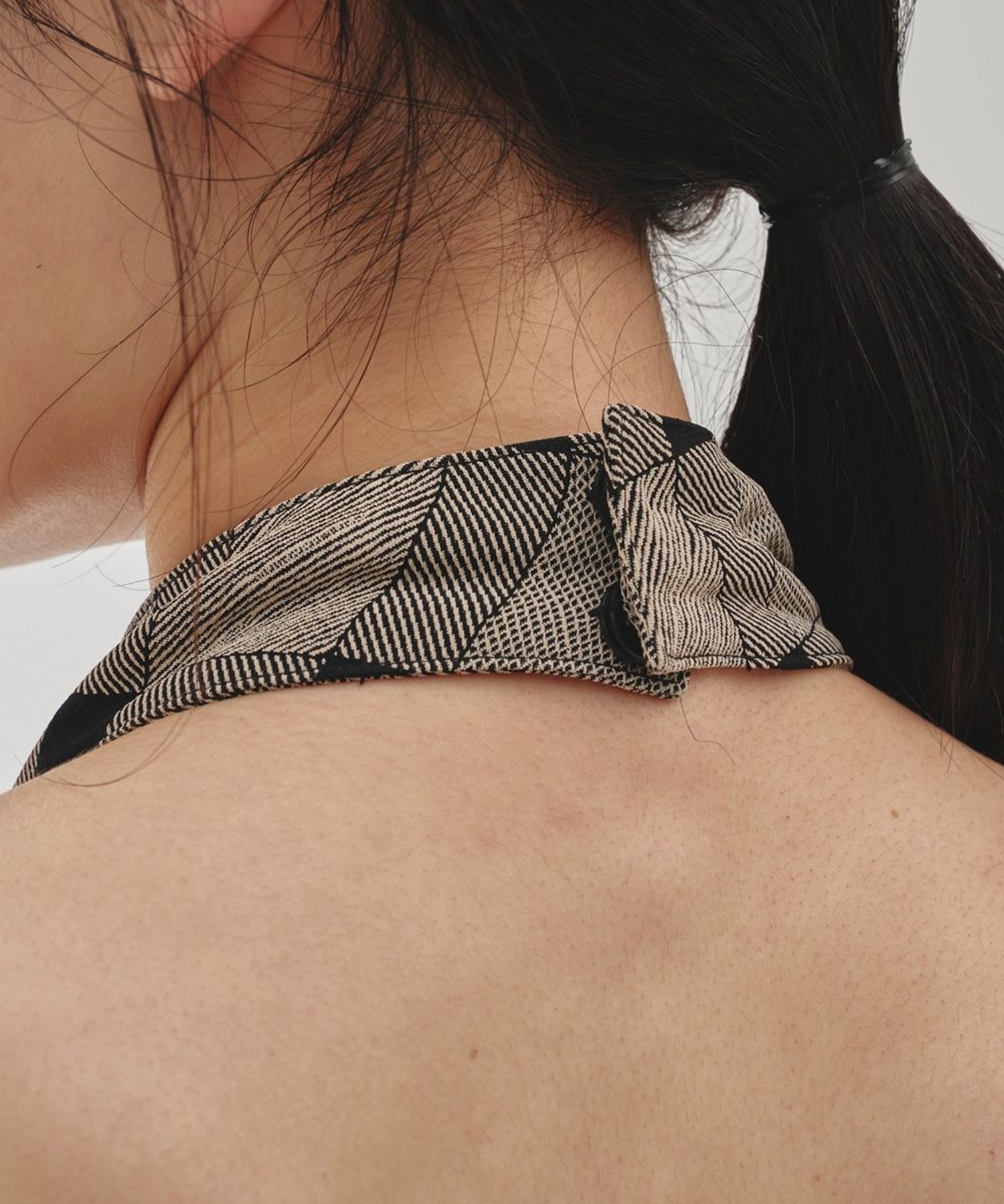 Halterneck Checkjaquard Top TODAYFUL