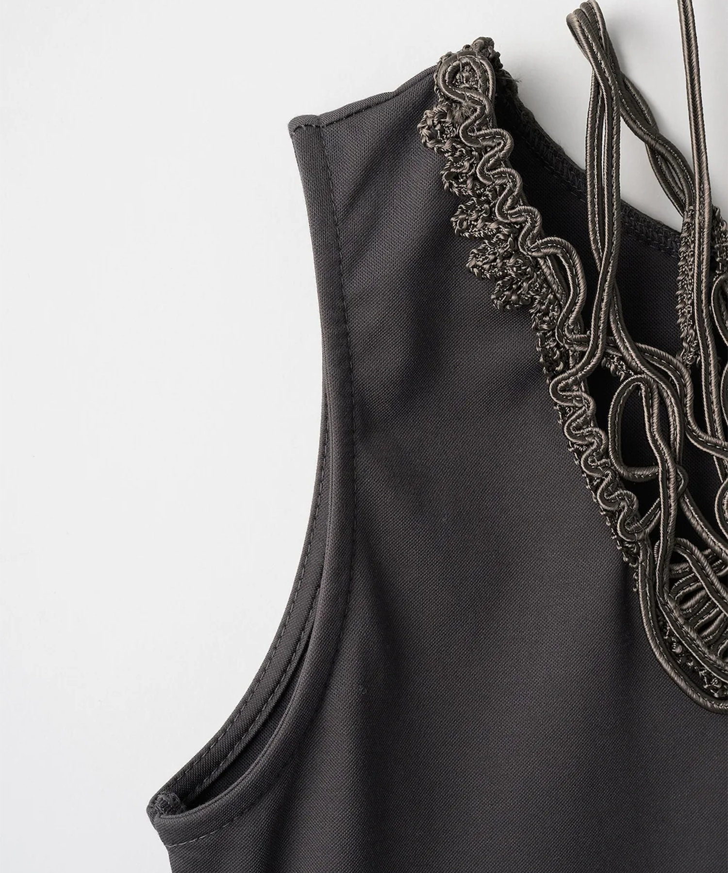 Vine embroidered jersey tank tops MURRAL