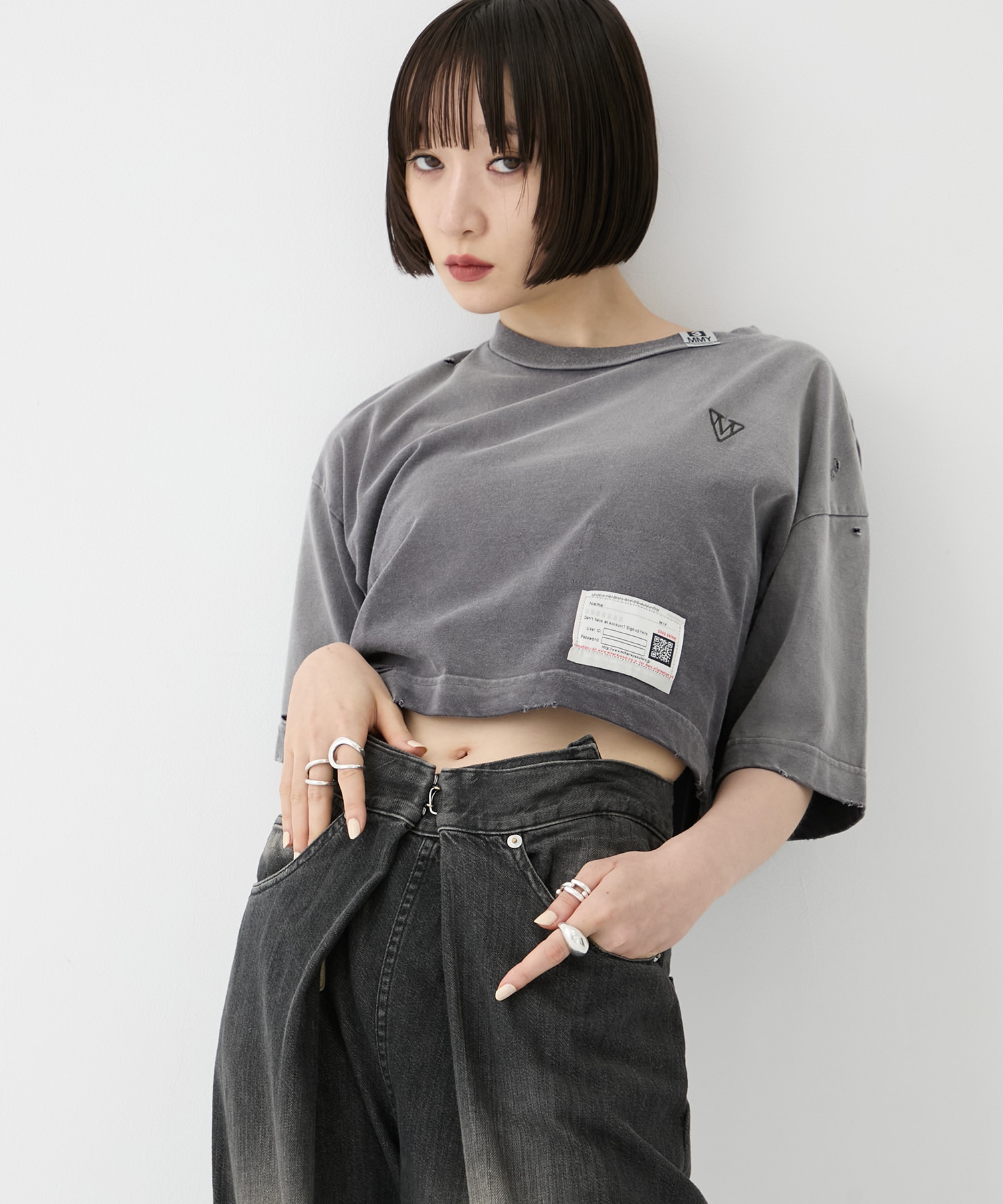 SUN FADED CROPPED TEE Maison MIHARA YASUHIRO