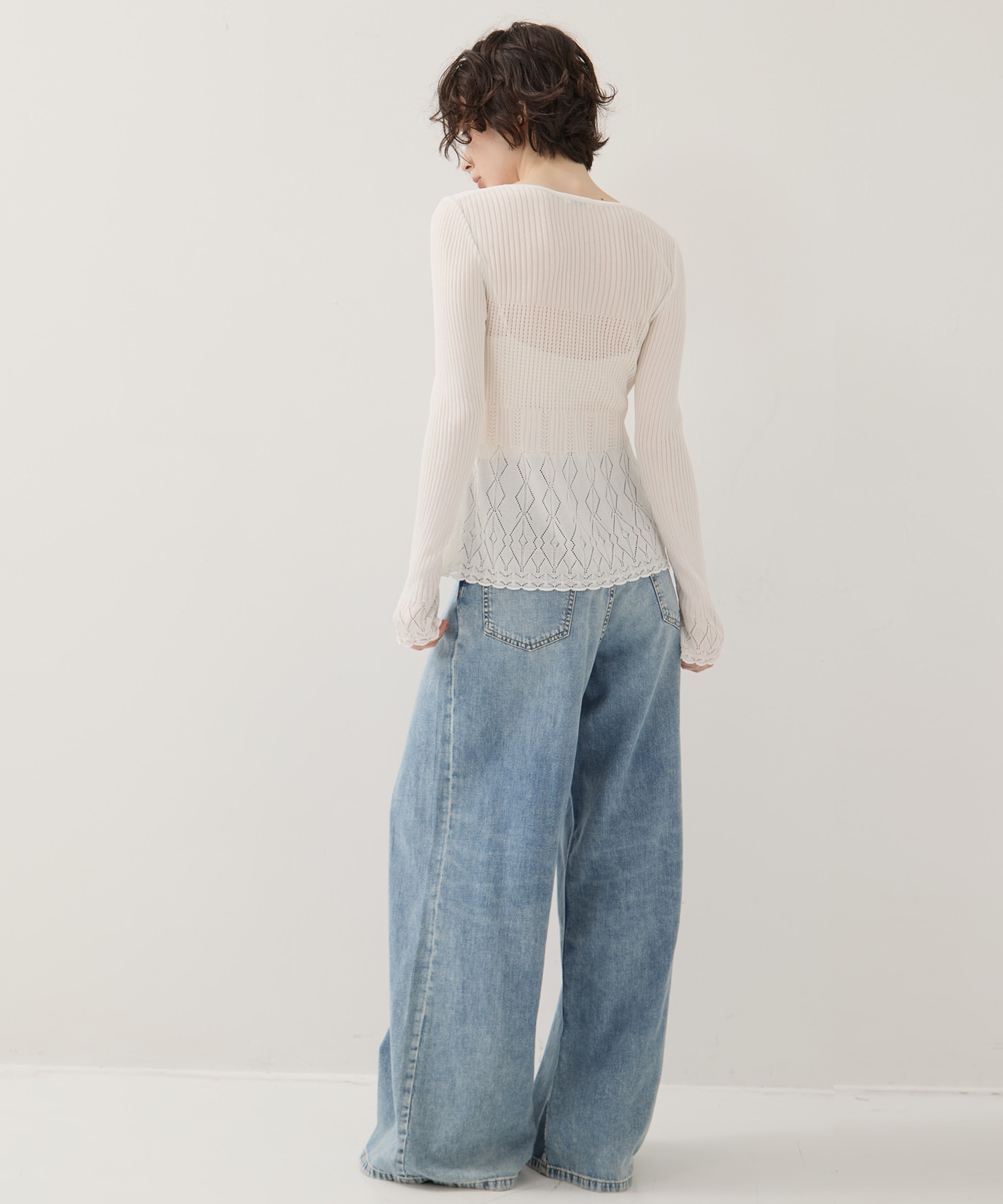 別注WASHED DENIM FOLDED WIDE PANTS (SHORT LENGTH) JOHN LAWRENCE SULLIVAN