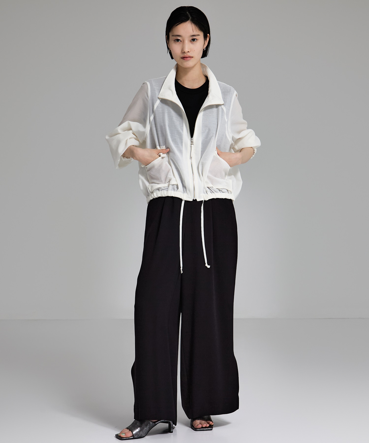 SHEER ZIP BLOUSON STUDIOUS