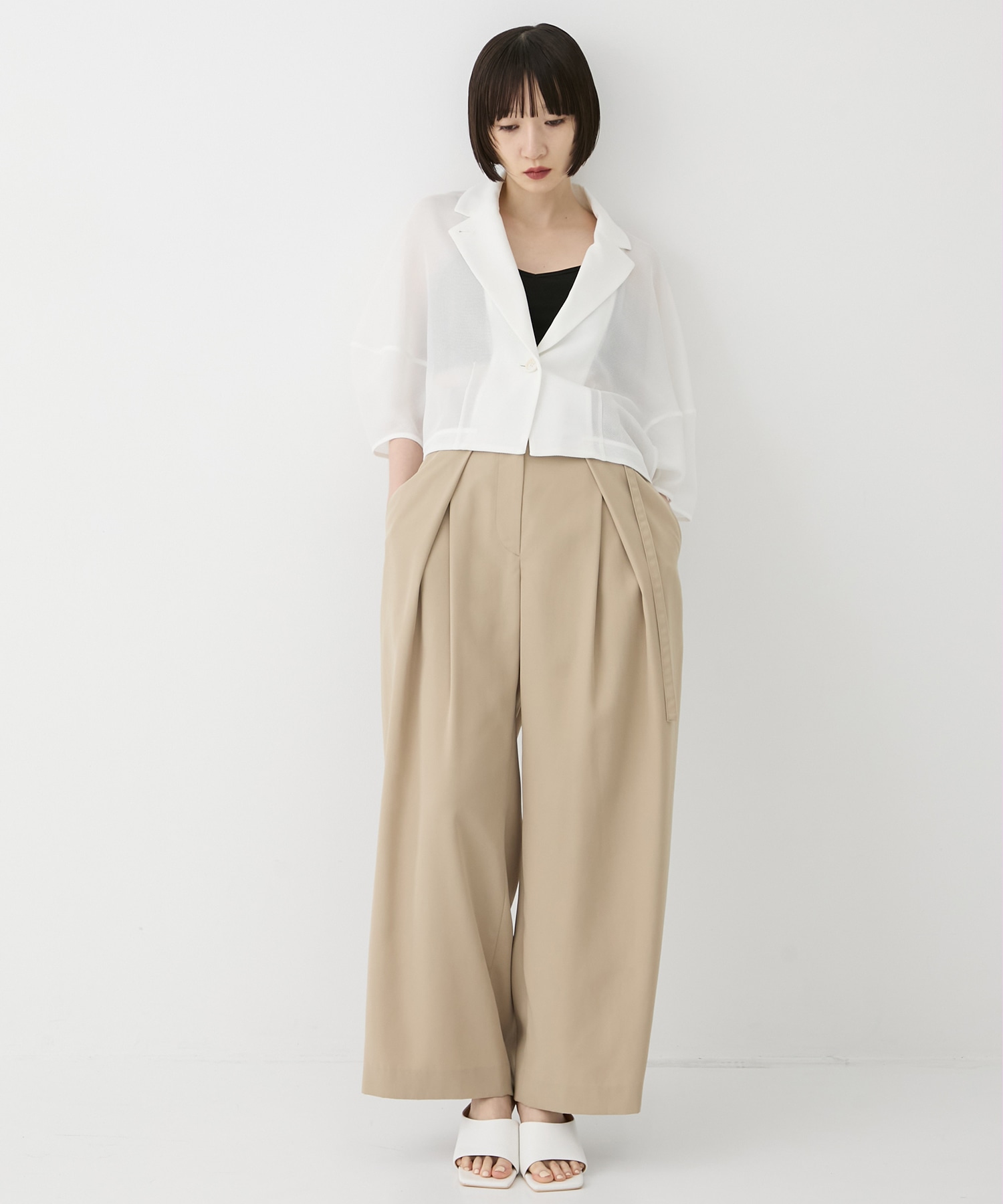 CLANE クラネ MESH LANTERN JACKET サイズ2ブラック CLANE（クラネ）の「MESH LANTERN JACKET（テーラードジャケット