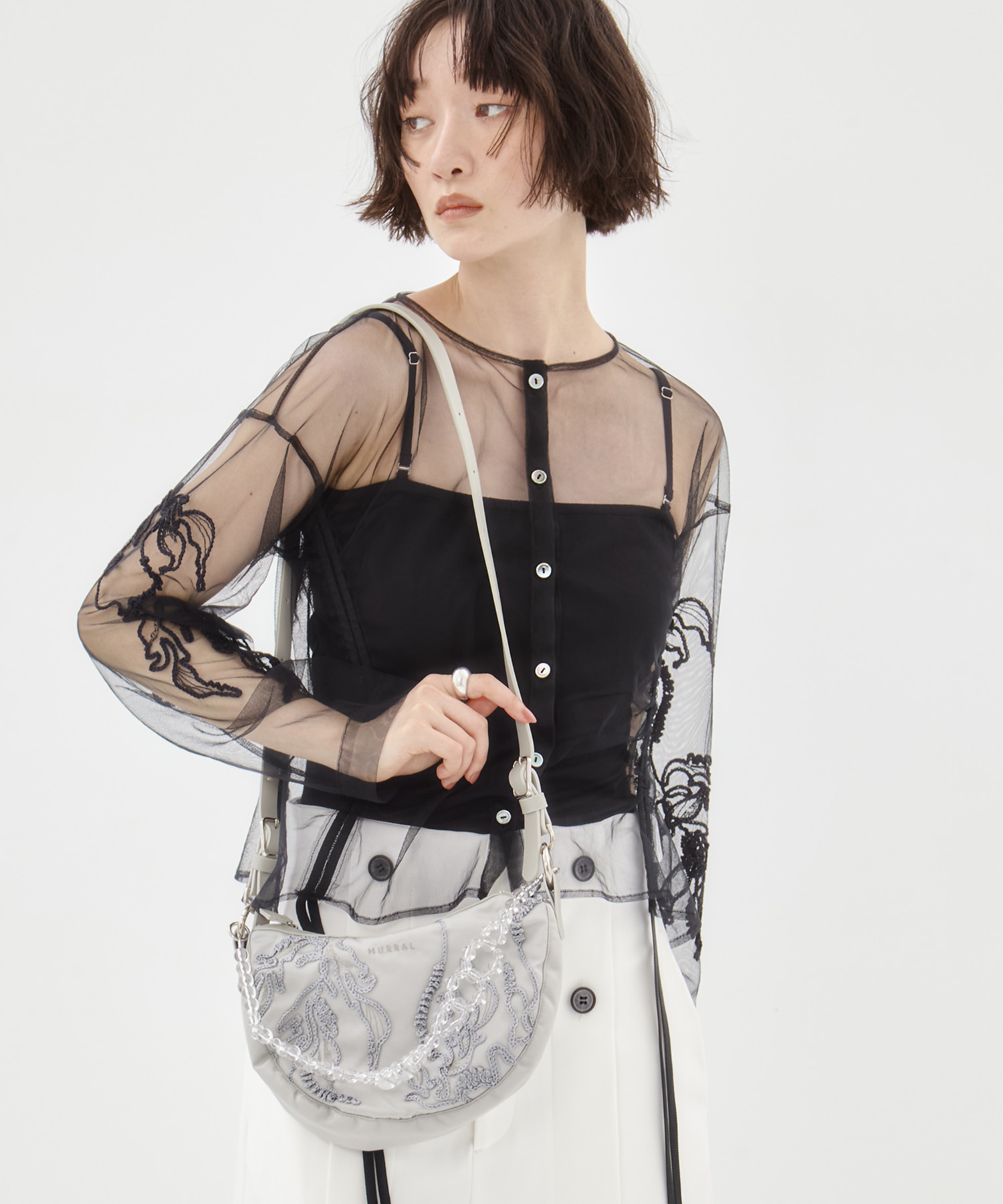 Sea pea embroidered bag MURRAL
