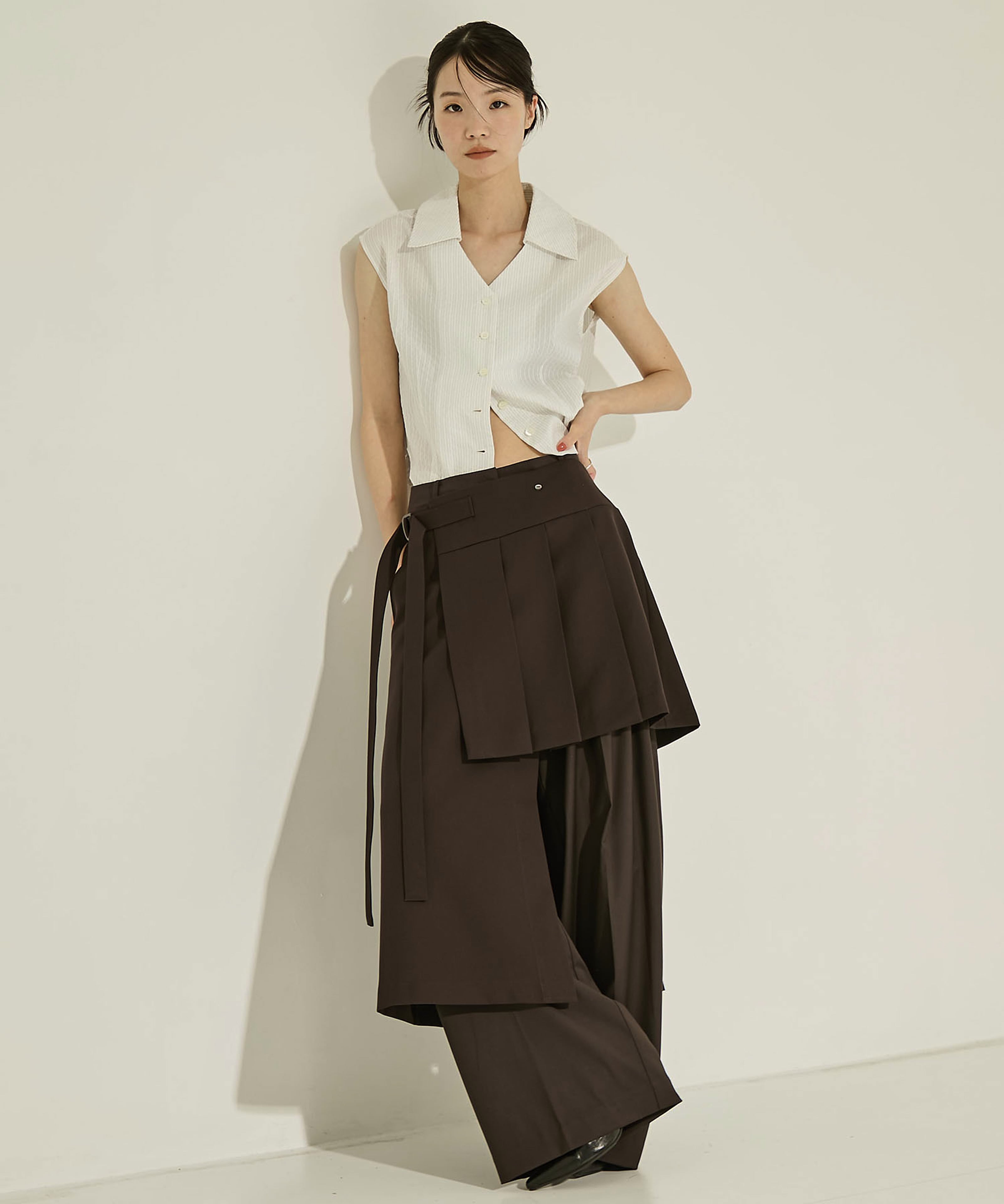 Seersucker Sleeveless Shirt STUDIOUS