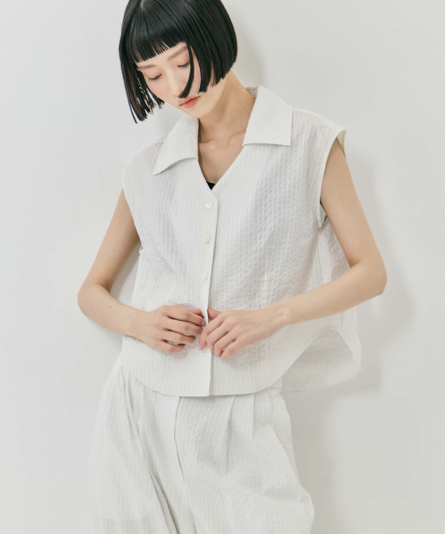 シャツ/ブラウス(半袖/袖なし) verybarin VB-164 Sleeveless blouse J.BRADLEY SLEEVELESS SHIRT | WOMEN,SHIRT/BLOUSE | MADISONBLUE