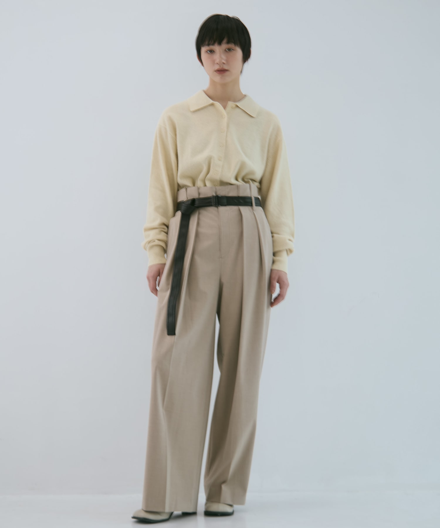 Belted High Waist Trousers STUDIOUS