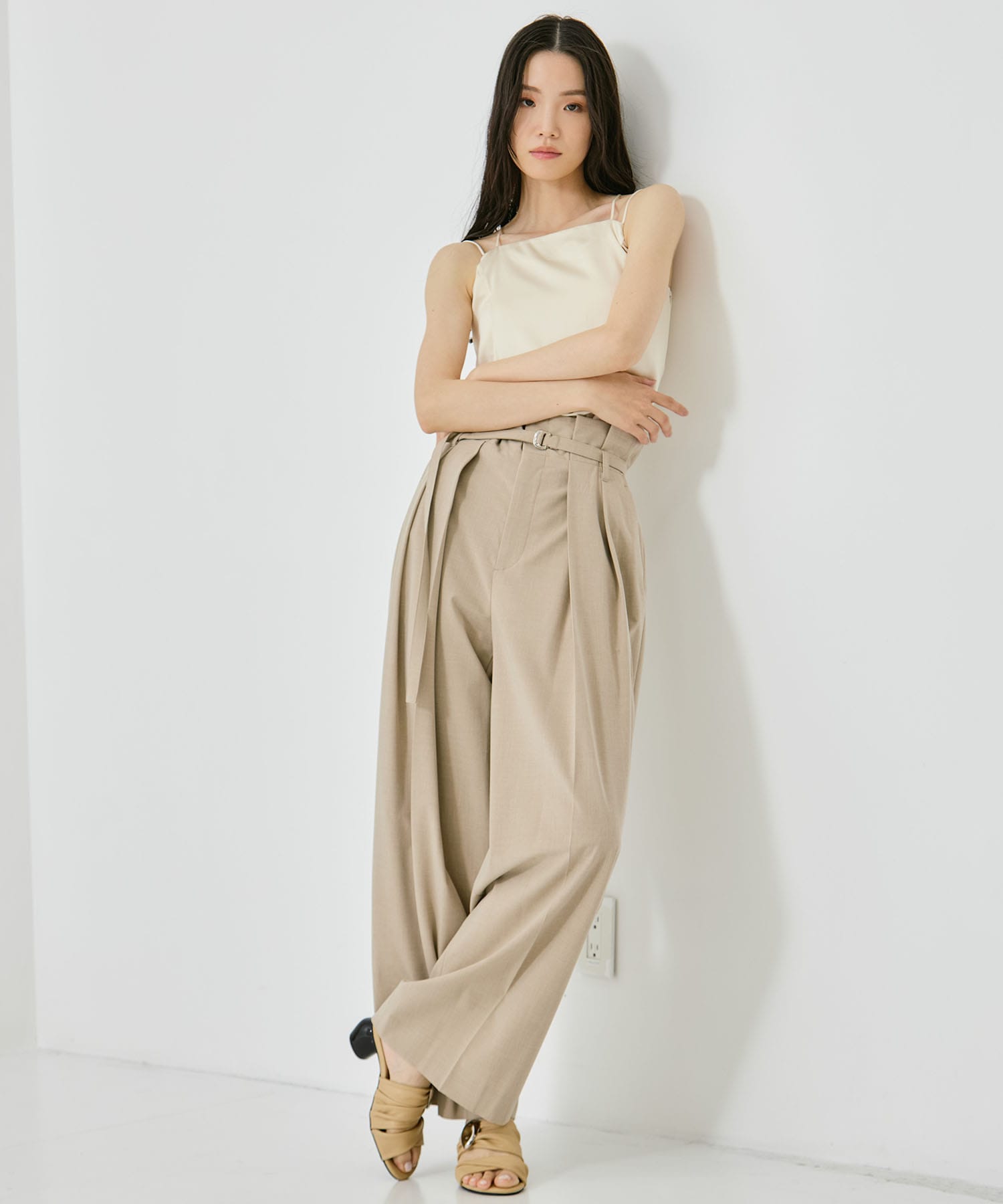 Belted High Waist Trousers STUDIOUS
