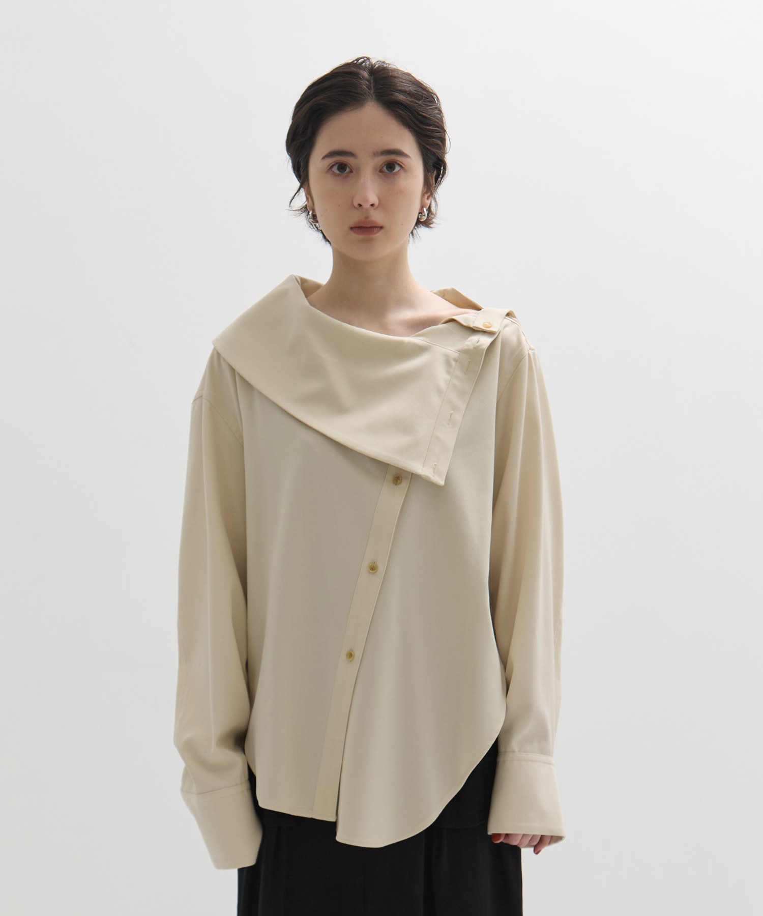 Viscose Wool Big Collar Shirt STUDIOUS