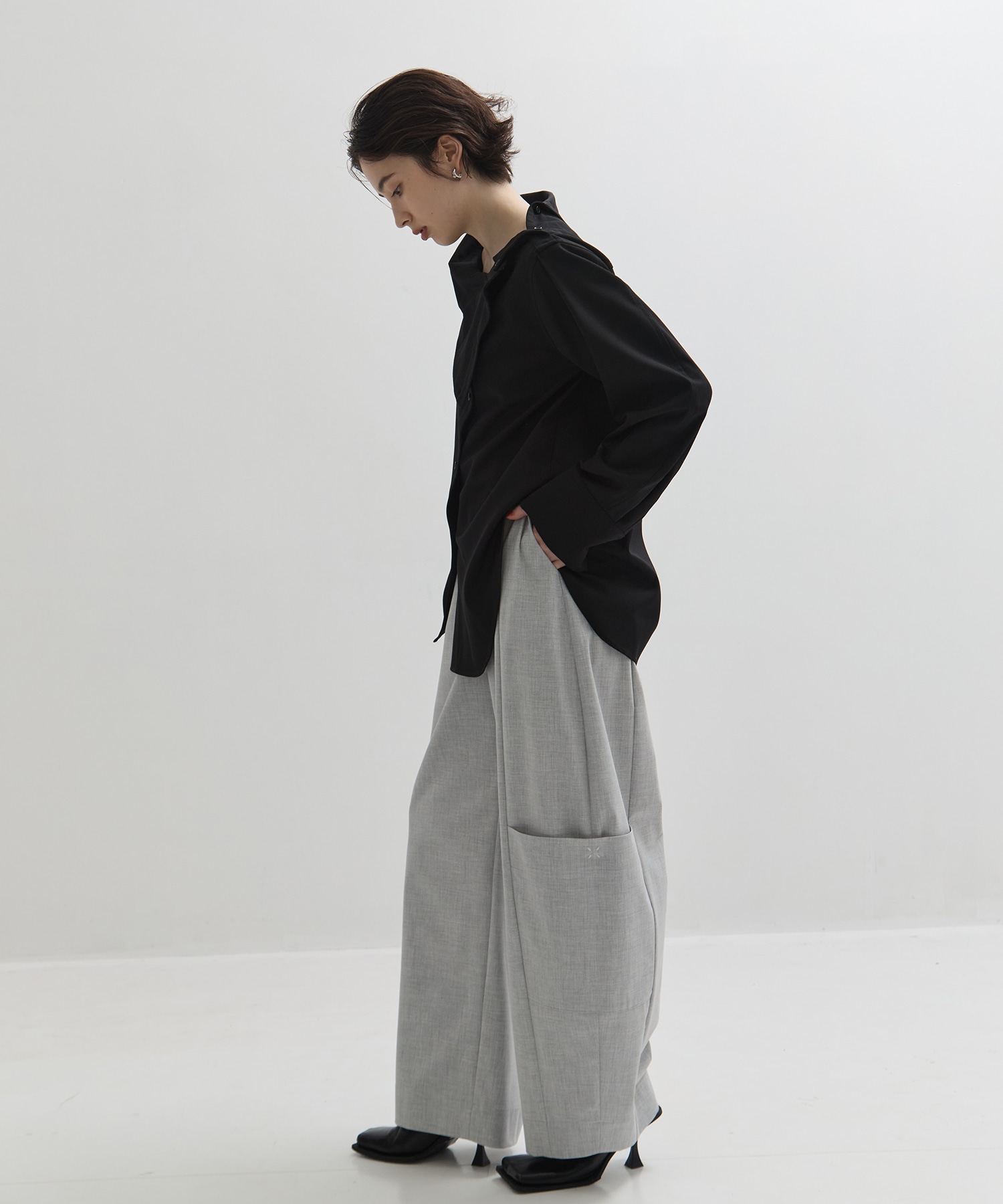 Viscose Wool Big Collar Shirt STUDIOUS