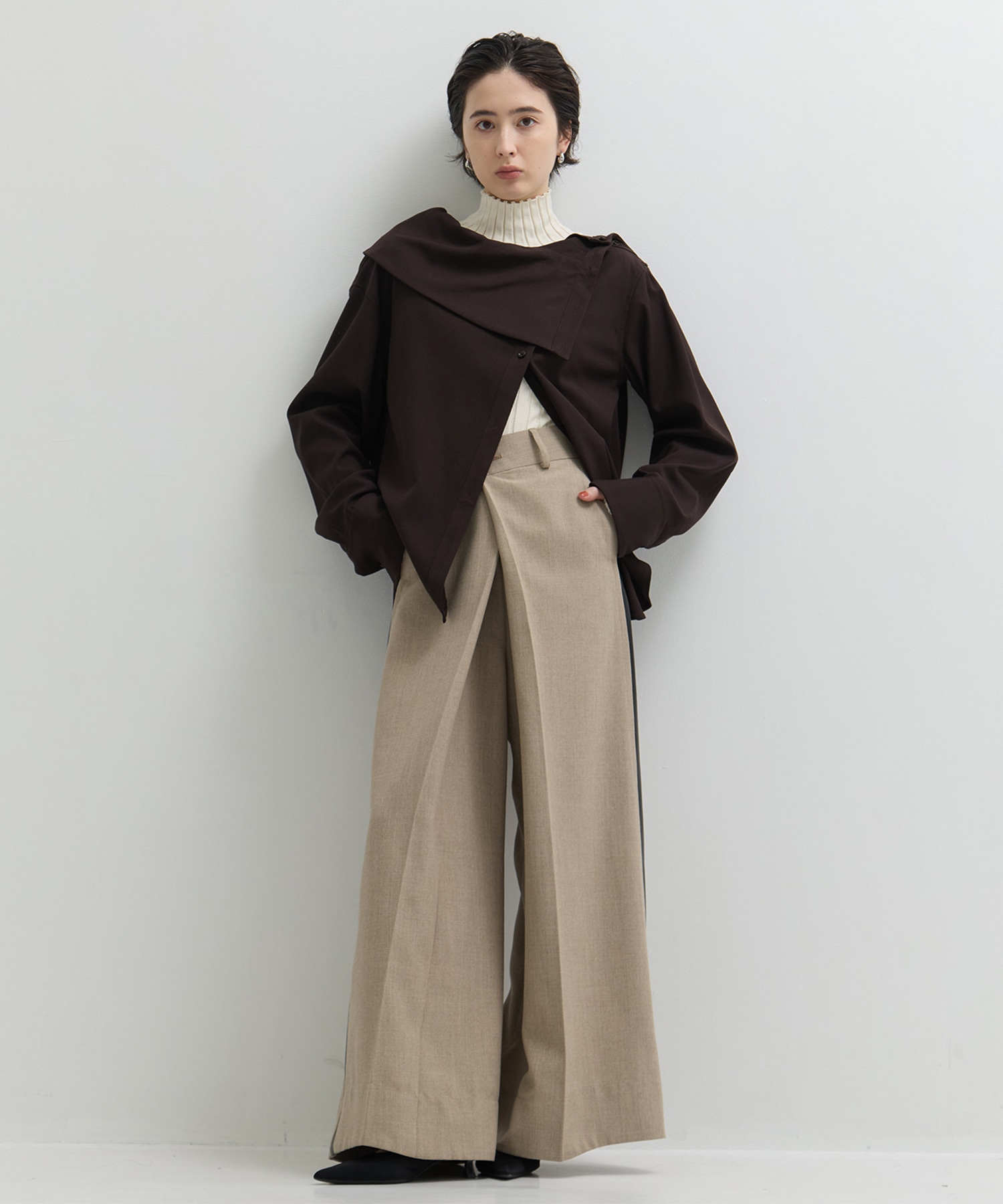 Viscose Wool Big Collar Shirt STUDIOUS