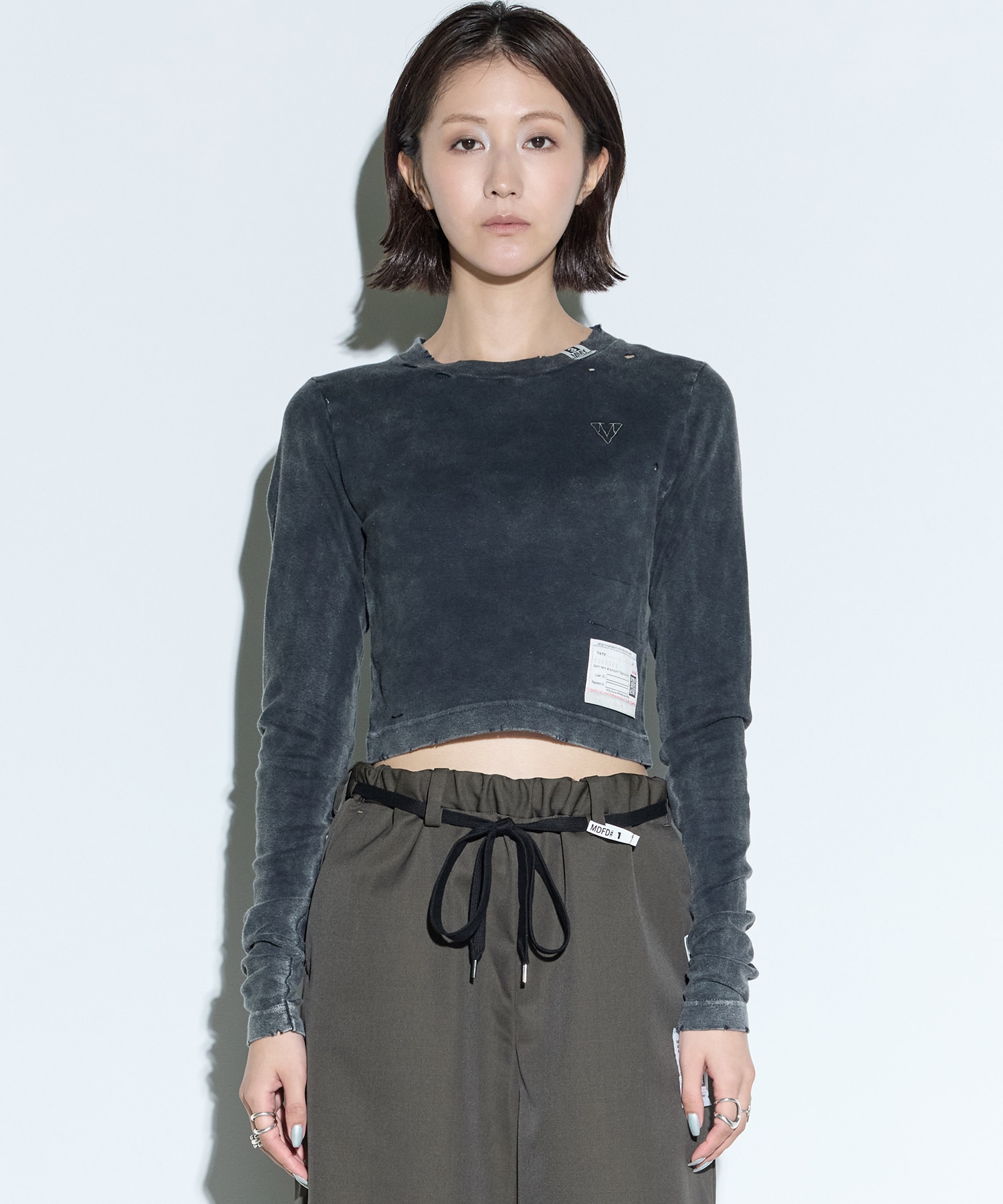 BLEACHED LONG SLEEVES TEE Maison MIHARA YASUHIRO