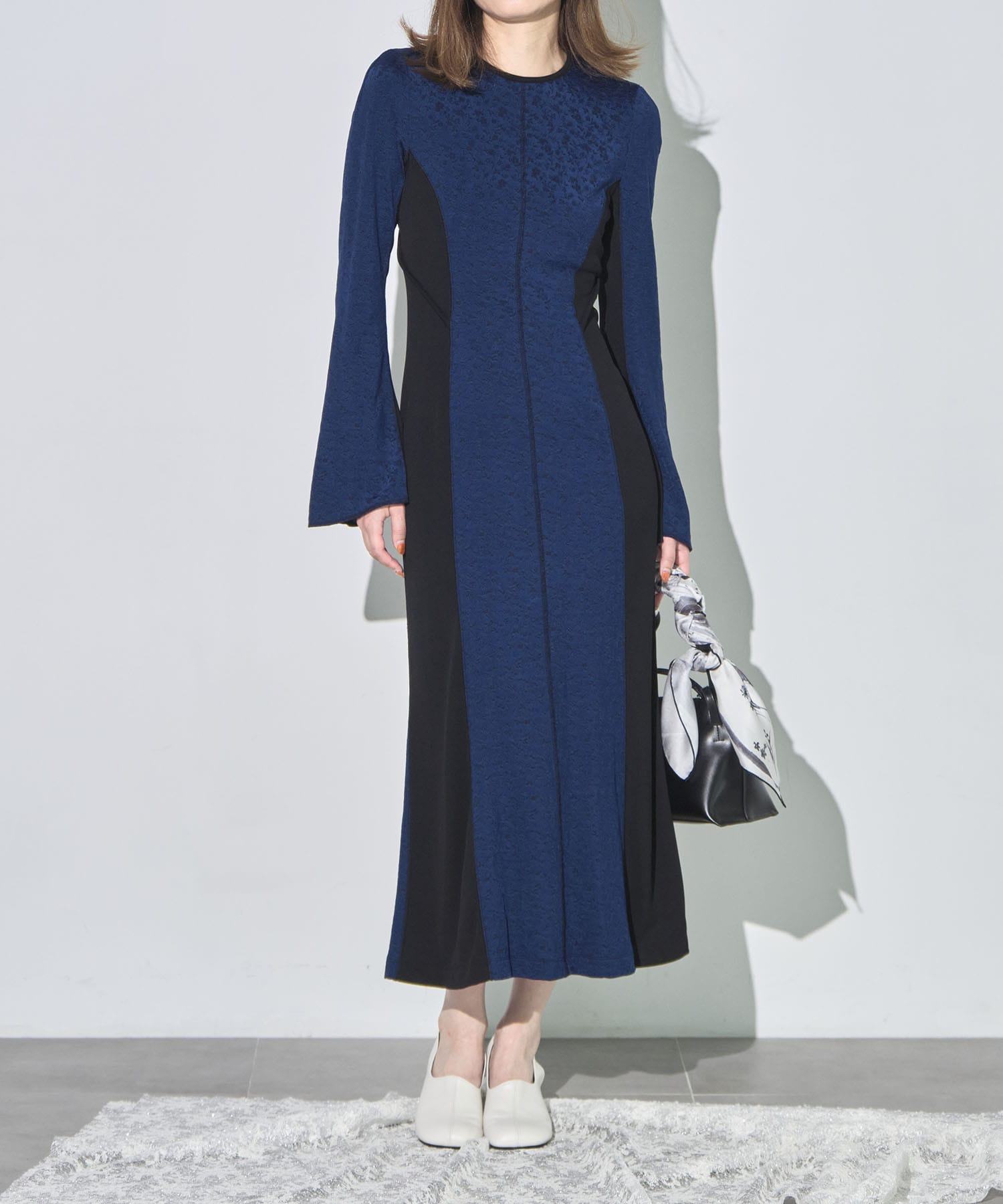 Floral Jacquard Fraise Stitch Dress Mame Kurogouchi
