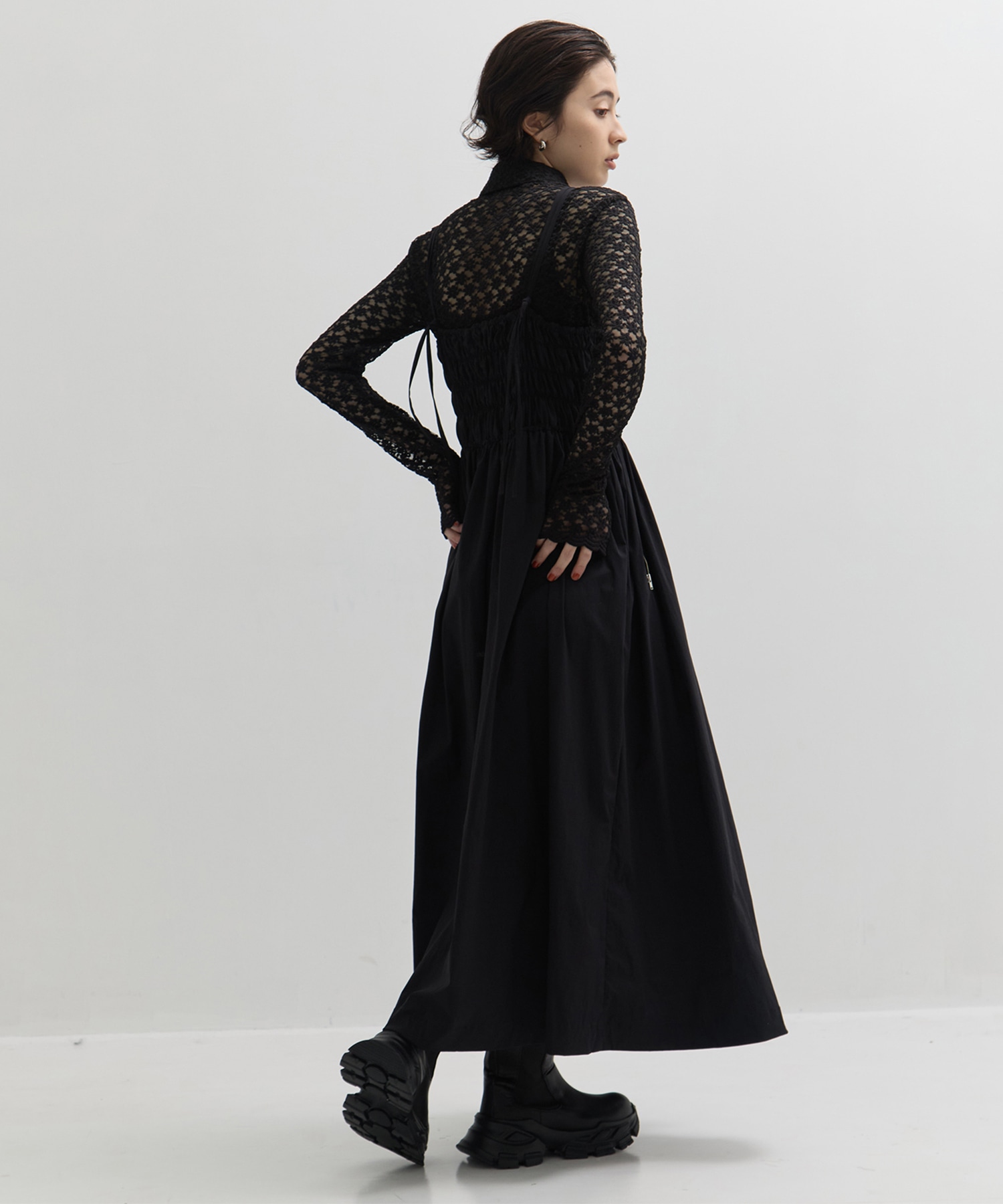 SHIRRING ZIP CAMISOLE DRESS STUDIOUS