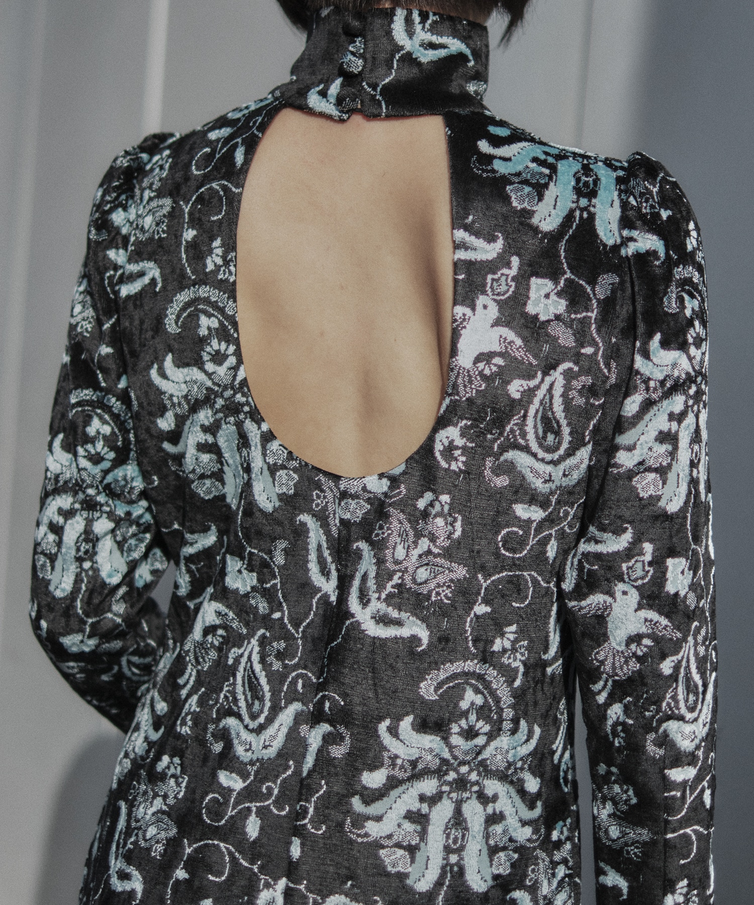 Velour Jersey High Neck Dress Mame Kurogouchi