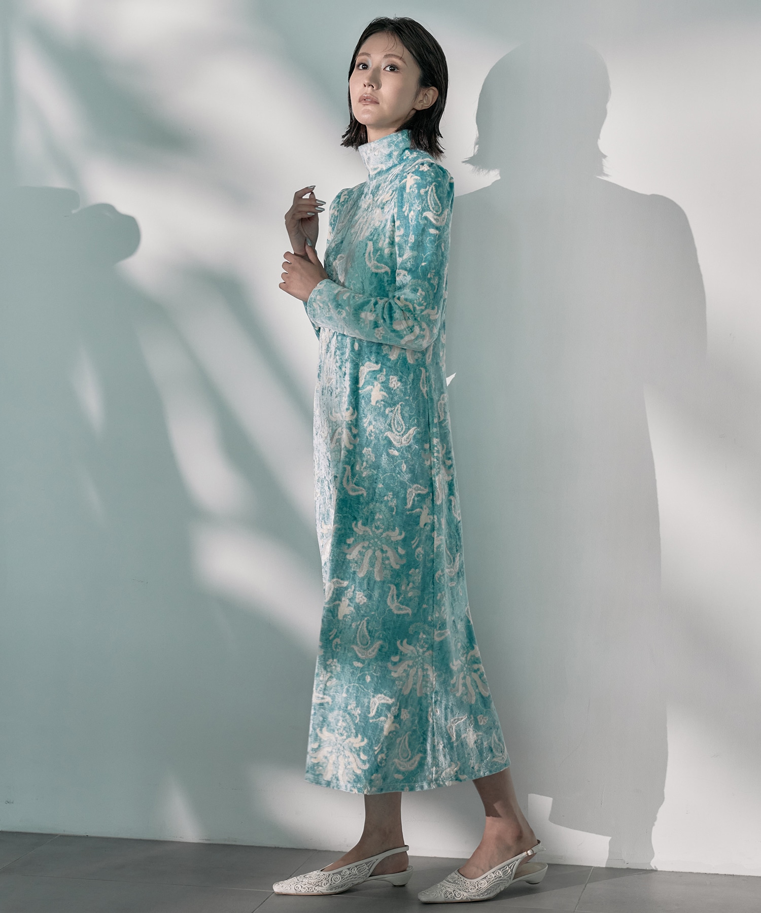 別注 Velour Jersey High Neck Dress Mame Kurogouchi