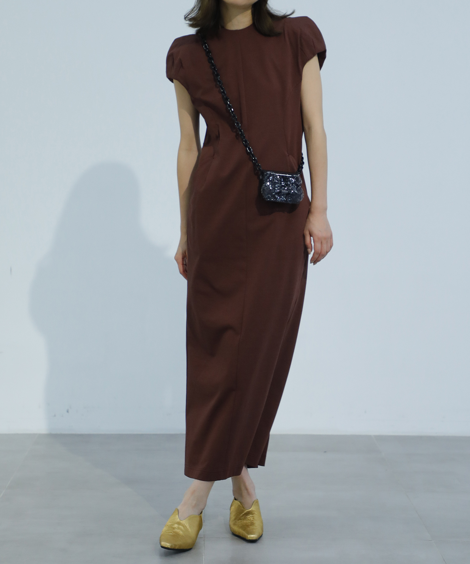 Cotton Jersey Puff Sleeve Dress Mame Kurogouchi