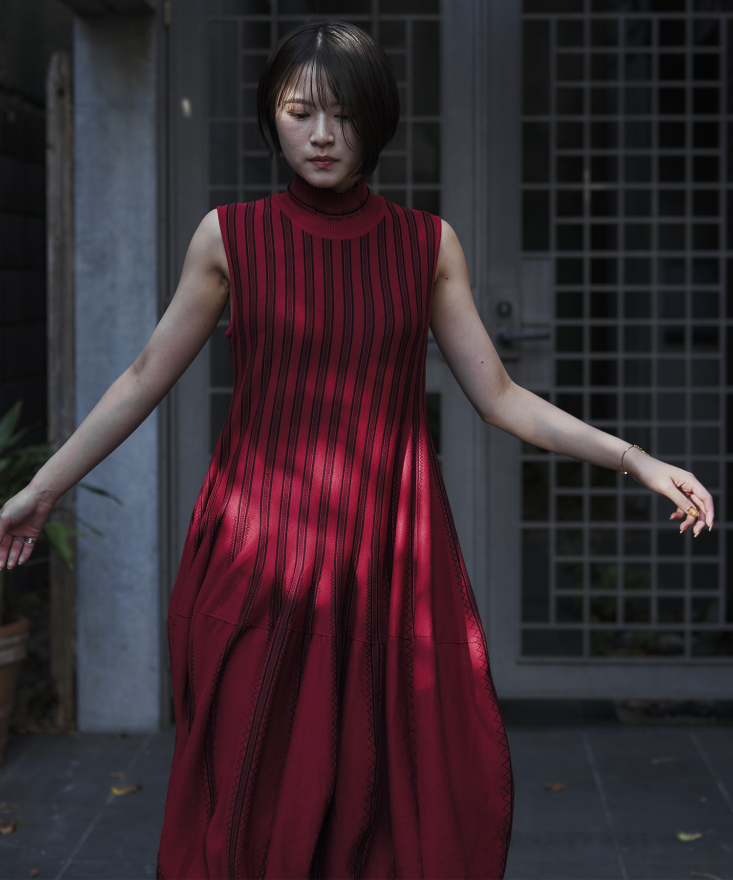 Asymmetric Knitted Volume Dress Mame Kurogouchi