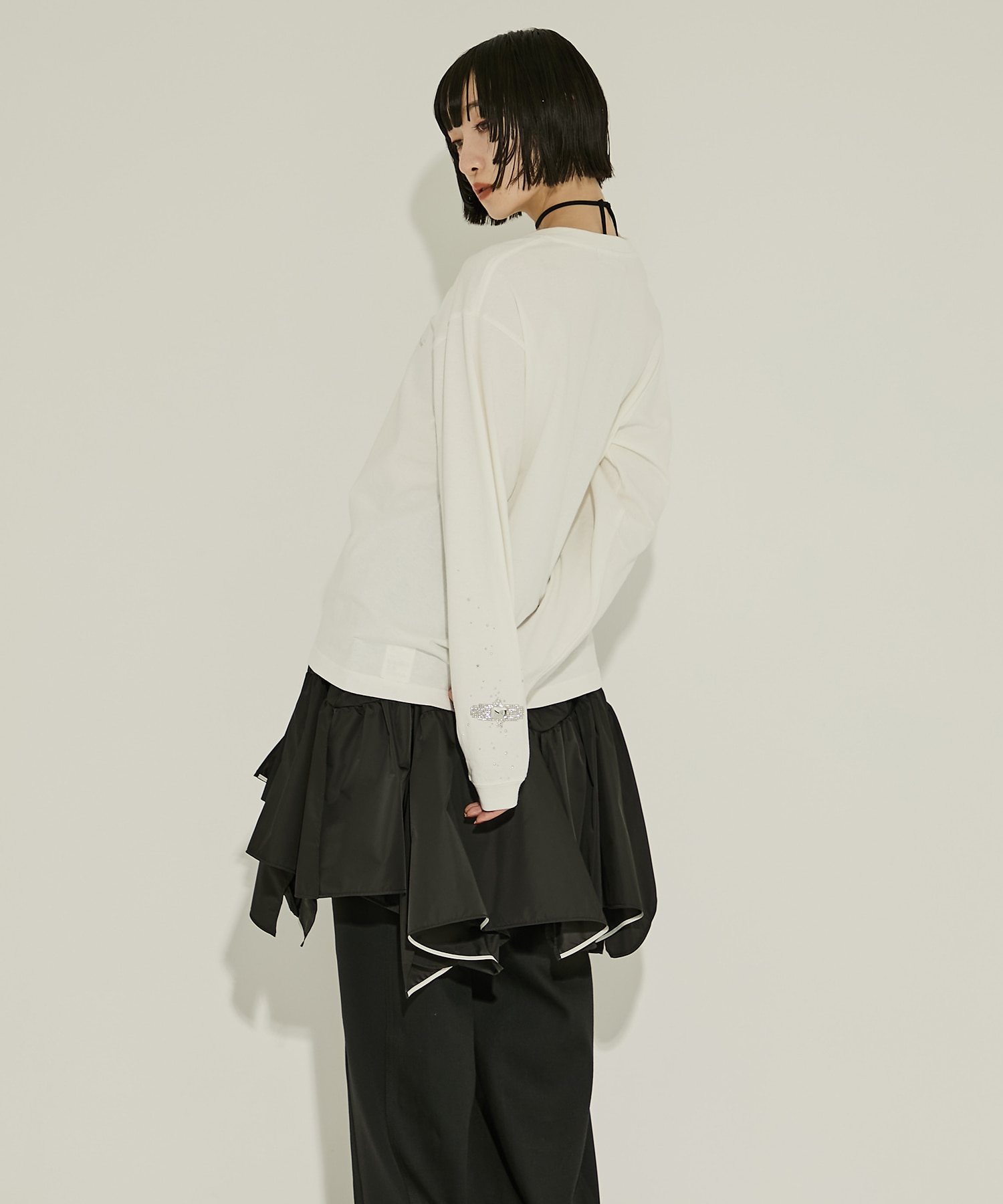 Bijou Aid long sleeve T-shirt White tanakadaisuke