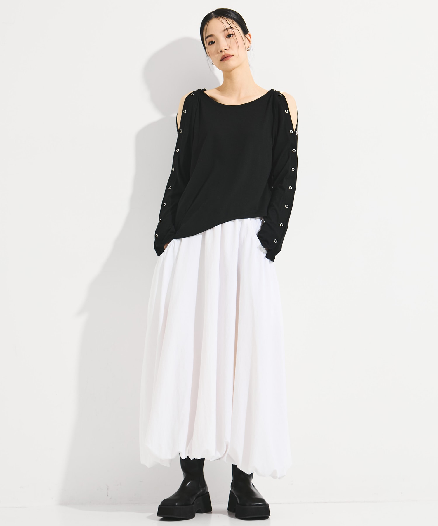 SHOULDER SNAP LONG SLEEVE TEE STUDIOUS