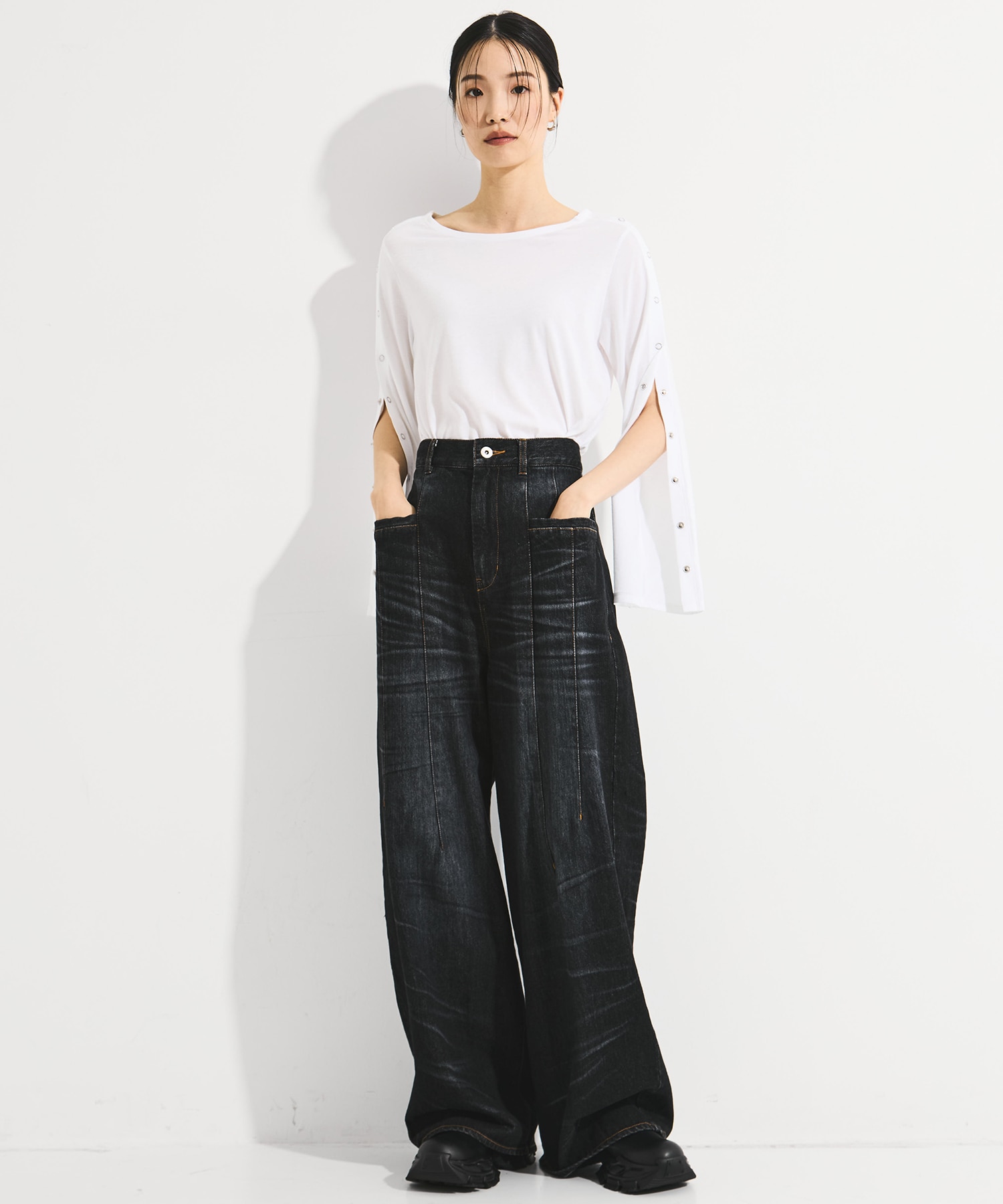 SHOULDER SNAP LONG SLEEVE TEE STUDIOUS