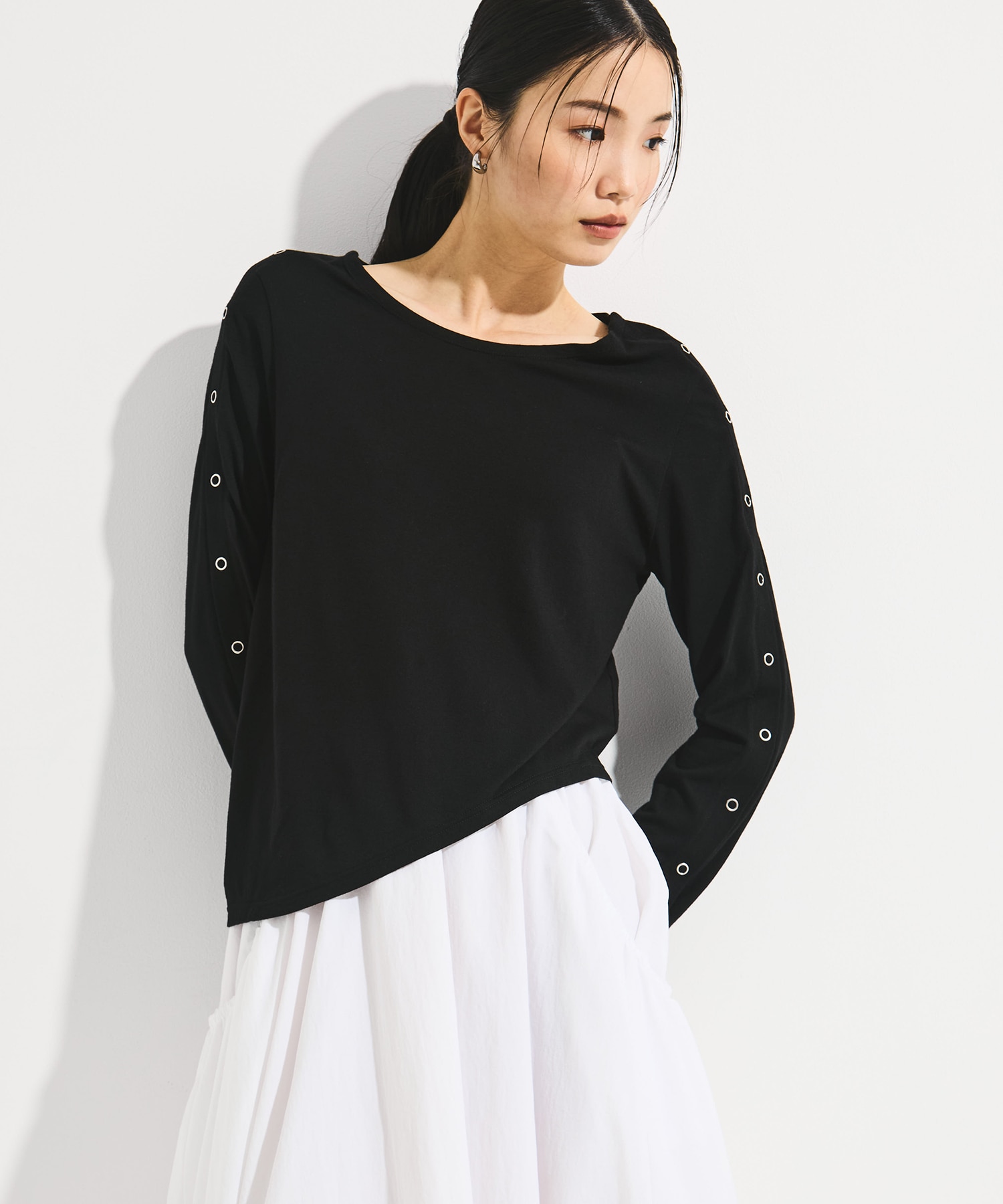 SHOULDER SNAP LONG SLEEVE TEE STUDIOUS