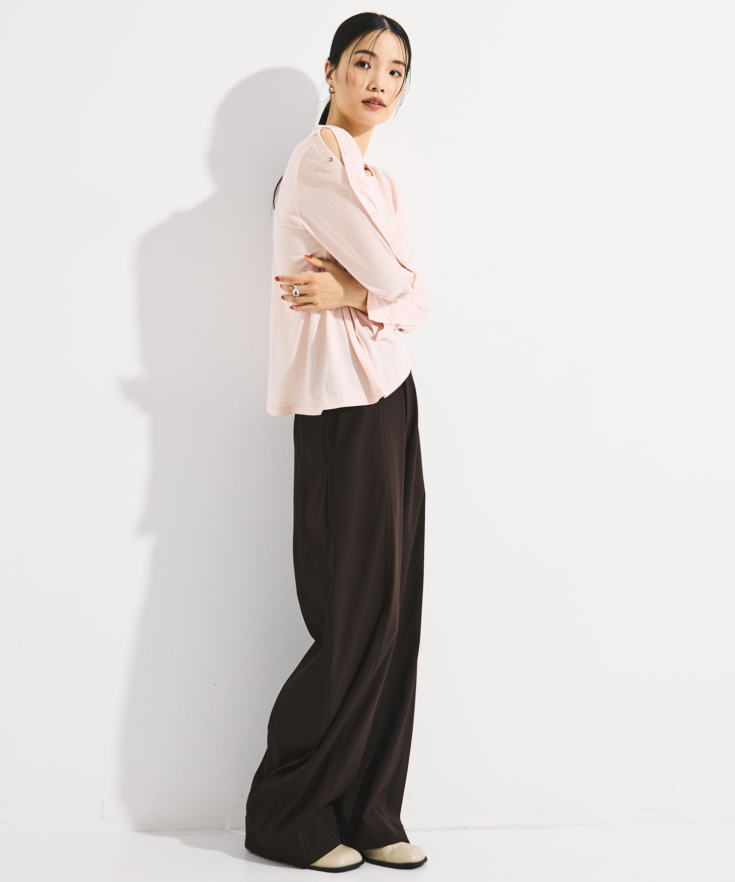 SHOULDER SNAP LONG SLEEVE TEE STUDIOUS